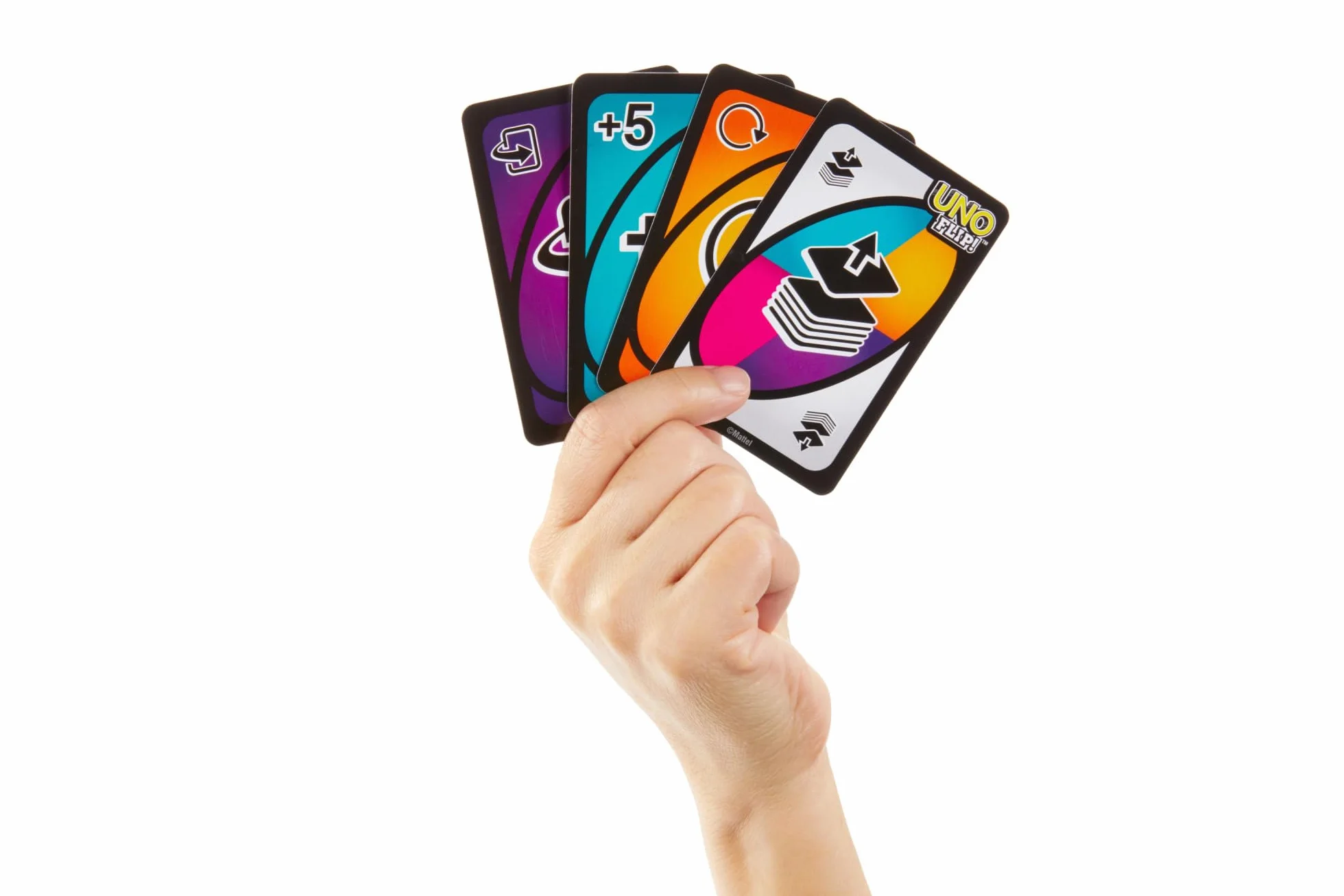 Mattel Games UNO FLIP!, Il mitico gioco di carte per tutta la famiglia in nuova elettrizzante variante, con il mazzo fronte/retro e una carta speciale FLIP, giocattolo per bambini, 7+ anni, GDR44