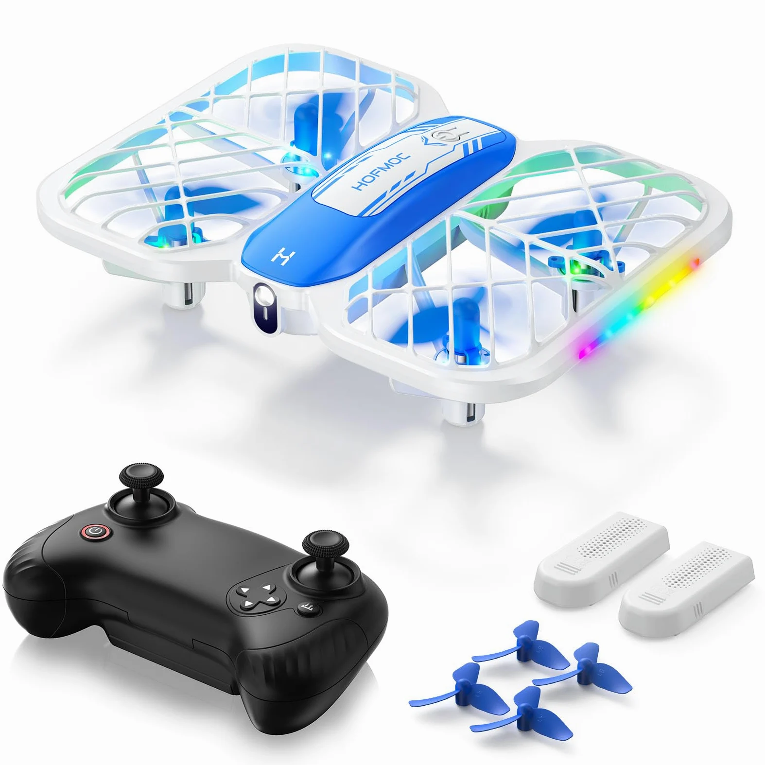 Mini drone per bambini, HOFMOC Mini drone con 5 luci LED, 3D Flip, avvio/atterraggio con un tasto, modalità headless, 3 modalità di velocità, 22 minuti di tempo di volo, drone giocattolo regali per