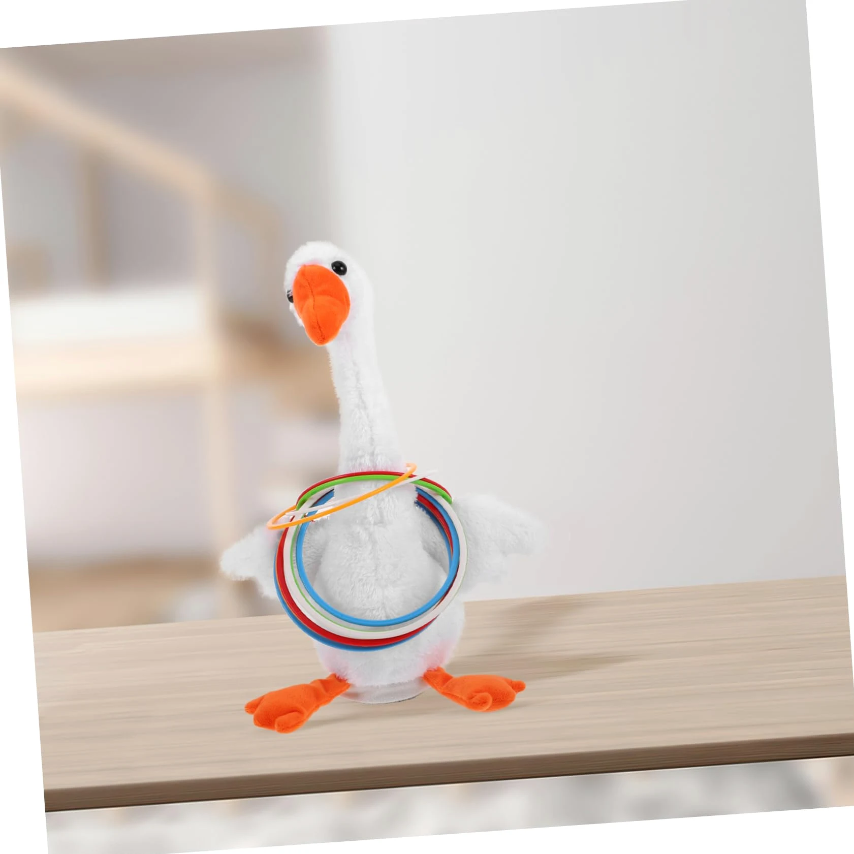 Gioco di Lancio Anelli Interattivo per Bambini Anatra Elettronica, Leggero in Peluche, per Asili Nido e Bancarelle Notturne, Set Completo per Divertimento Educativo