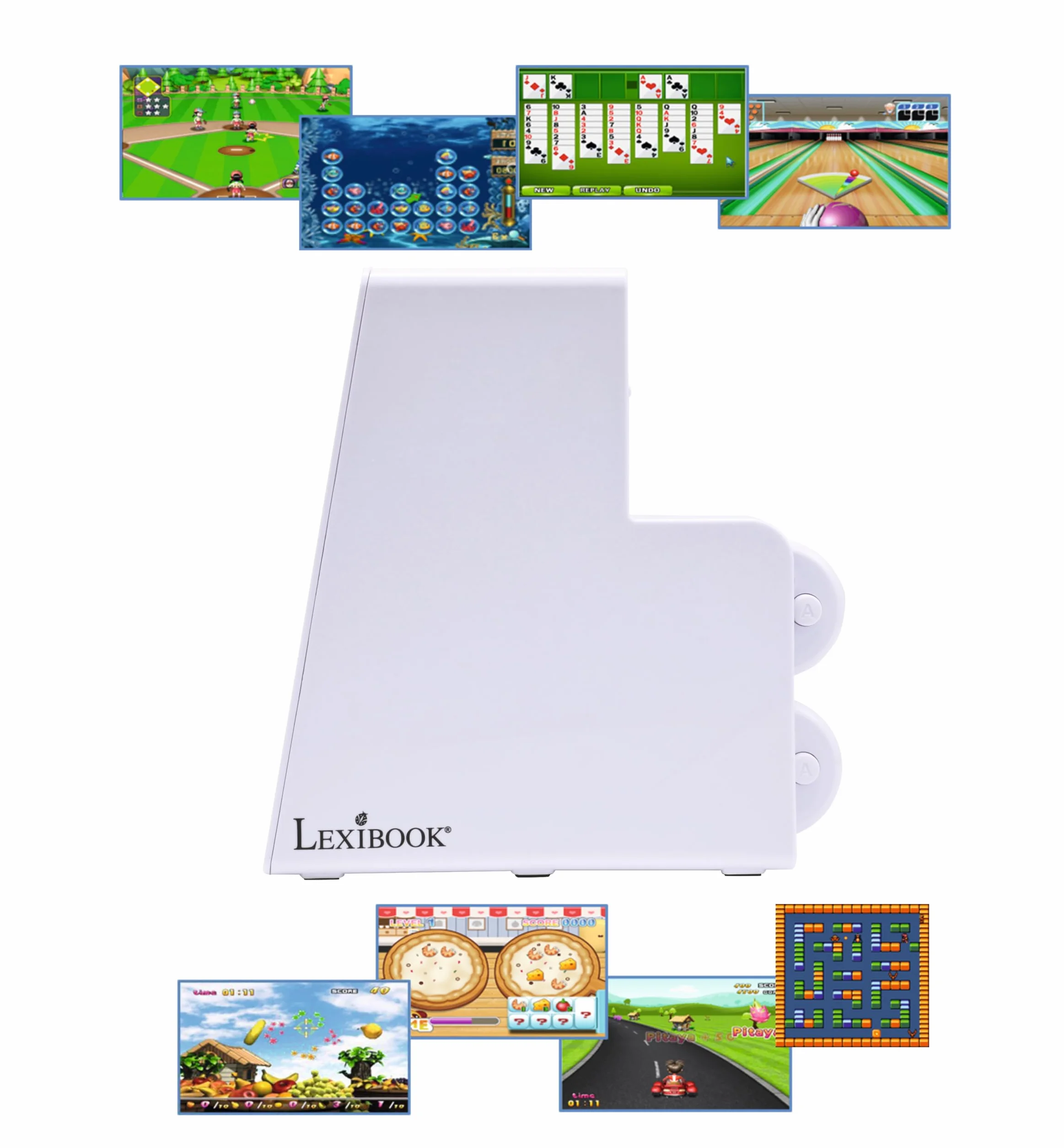 Lexibook, Console di gioco TV con 2 controller wireless, 250 giochi, Grafica a 32 bit, Connettore TV, JG7440