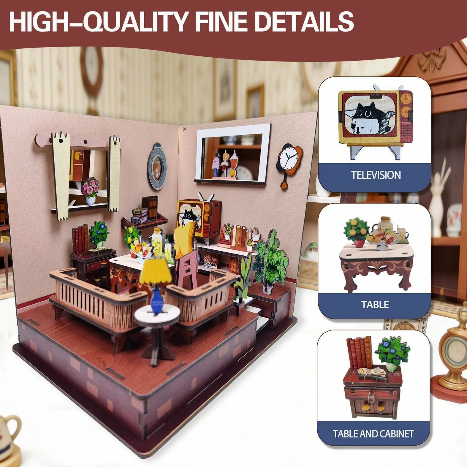 Puzzle da costruzione 3D in legno, esperienza coinvolgente per rilassarsi in famiglia, puzzle 3D in miniatura per bambini, adolescenti, ragazze e ragazzi