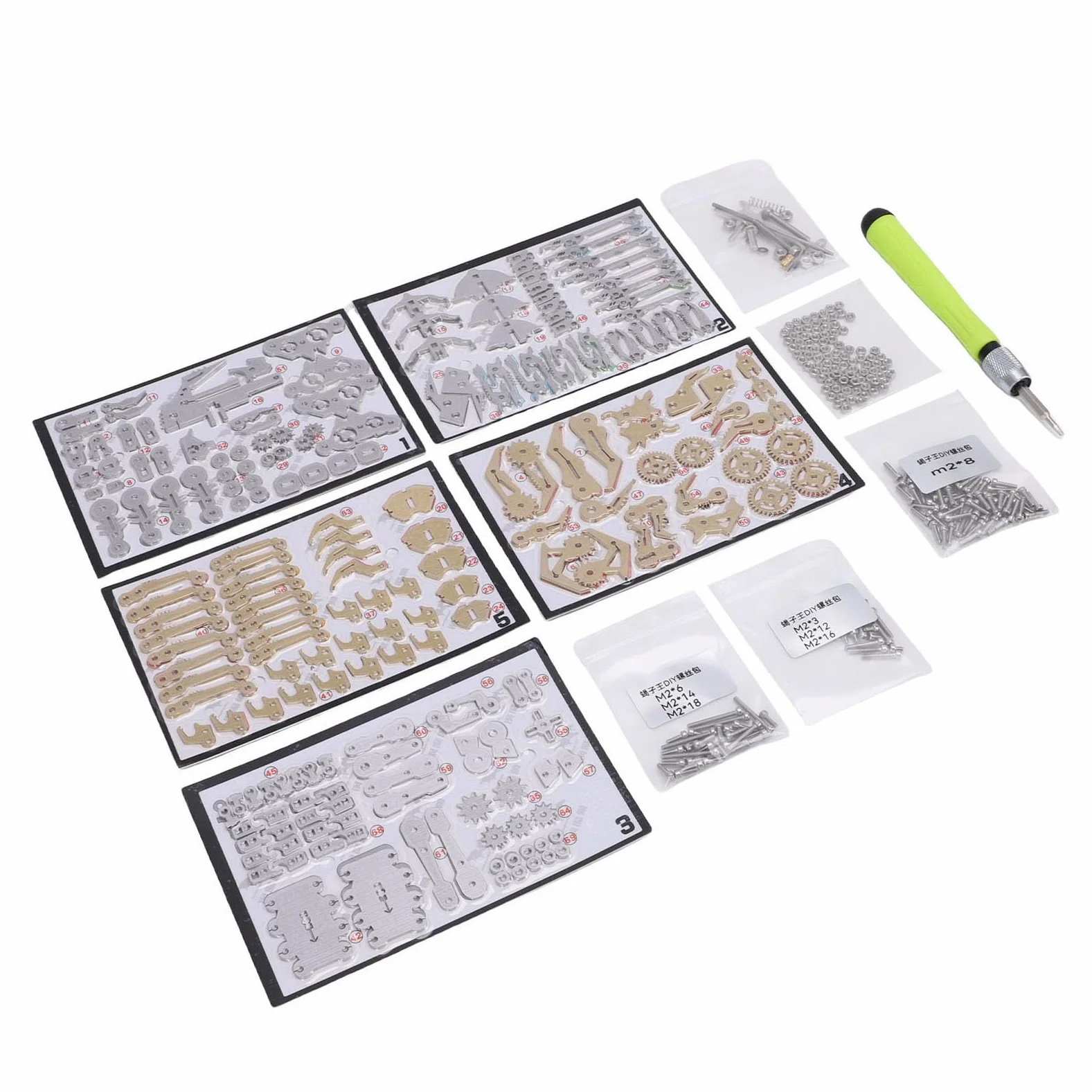 Sxhlseller Kit Fai da Te Puzzle in Metallo 3D |Blocchi di Costruzione Modello Meccanico STEM per Bambini Adulti (GOLD)