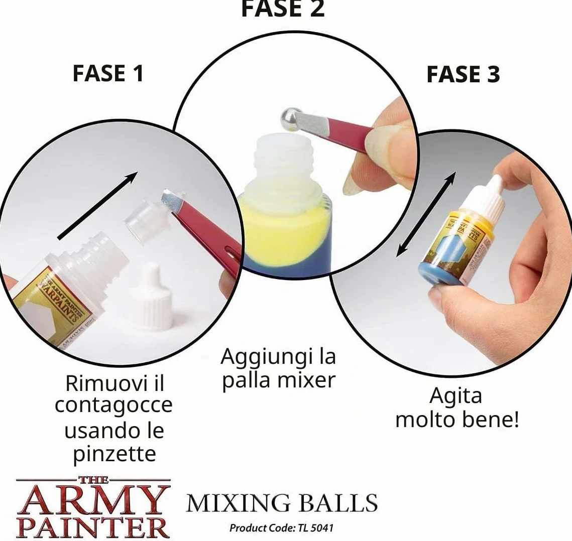 The Army Painter Mixing Balls, 100pz Palline di Agitazione dell'Inchiostro Inossidabile Inossidabile, Palline Agitatrici di 5,5 mm Ideali come Bottiglie di Pittura Acrilica Miniature