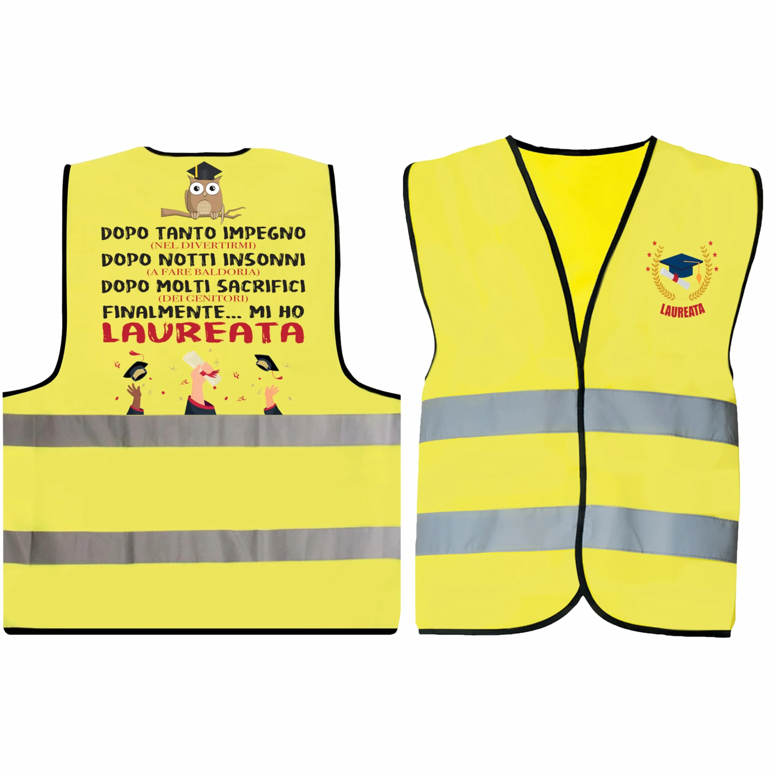 Gilet Laureata Divertente – Idea Regalo Laurea Donna Originale – Regali Travestimento Gadget Scherzi per la Laurea Ragazza Originali