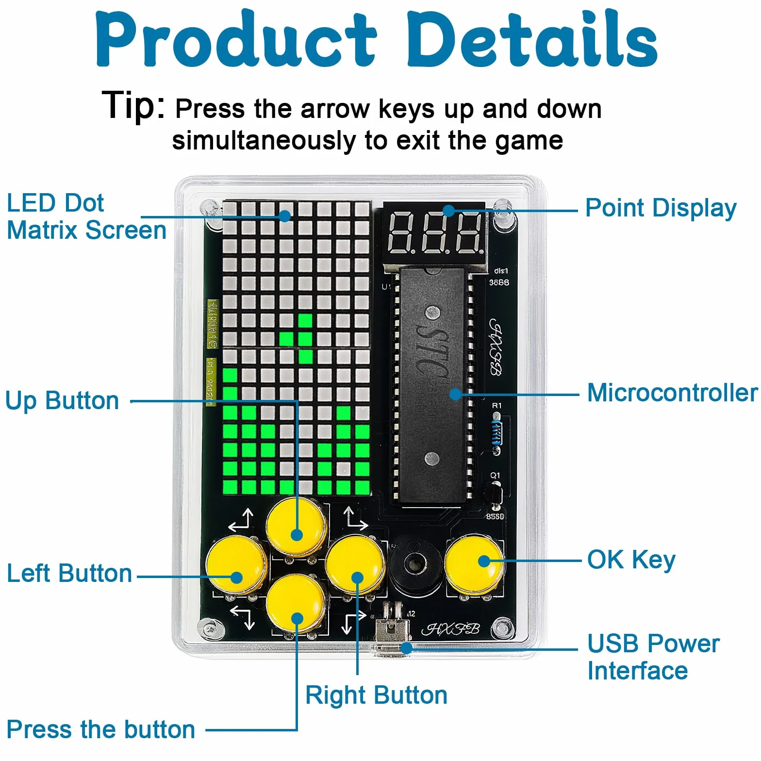 FAELNK Kit di Saldatura per Console di Gioco DIY Kit di Saldatura per Console di Gioco 7 in 1 Portatile DIY per Studenti Apprendimento e Uso Quotidiano