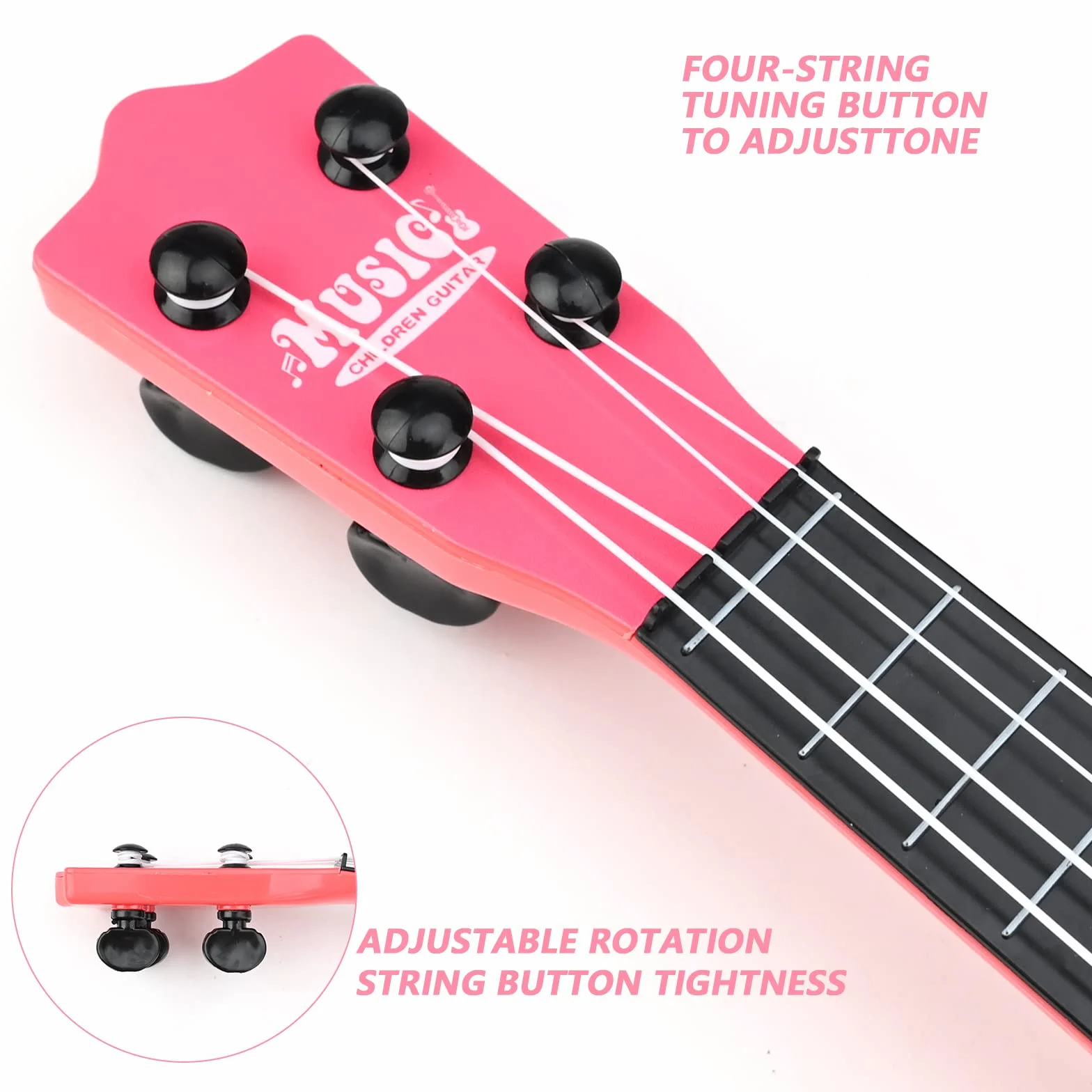 Ukulele Soprano 42 cm, Strumento Musicale Classico con 4 Corde Regolabili