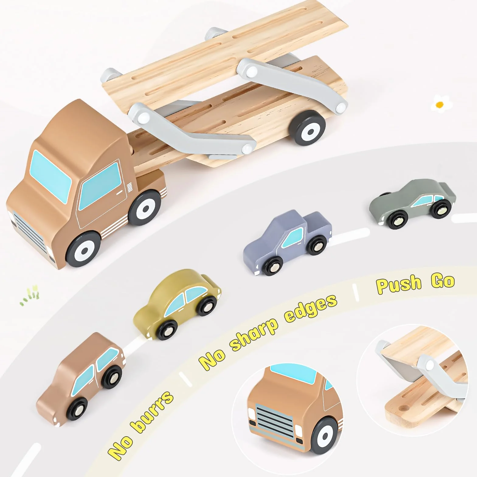 Giochi Bambini 1 Anno Macchinine Giochi Legno Bambini con 4 Mini Auto Macchinine Montessori Regali 1 2 3 Anno