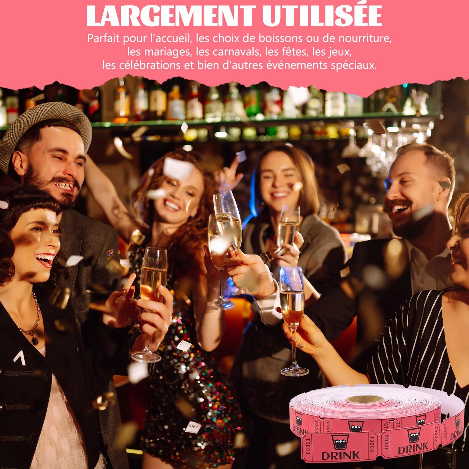 1000 Biglietti per Bevande Rosse | Biglietti Tombola Vincenti Buoni Consumo Gratuito Gettoni