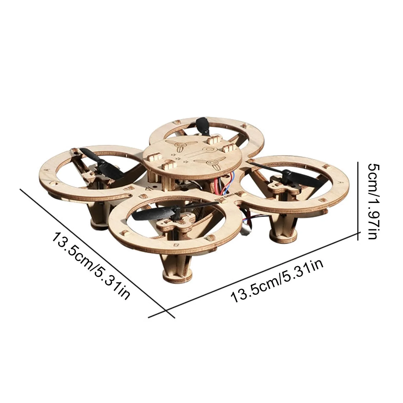 Kit Di Montaggio Drone In Legno Giocattolo Volante Telecomandato Educativo | Kit Di Montaggio Per Drone In Legno Per Bambini Compleanno Hobby Attività Casa Interno Festa Vacanza Casa