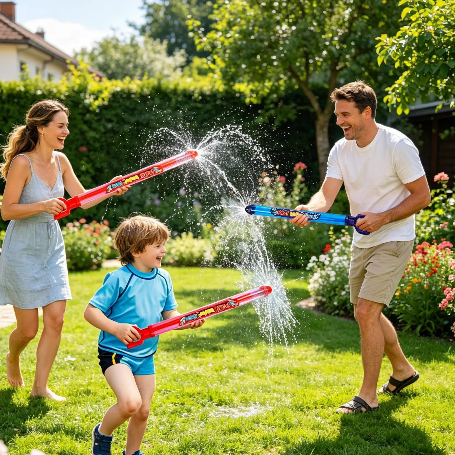Spruzzatore d'Acqua per Bambini 2 Pezzi di Festa Interattivo Divertente | Spruzzatori Estivi Per Battaglie D'Acqua All'Aperto per Uomo Donna Giardino Piscina Spiaggia Festa Bagno All'Aperto