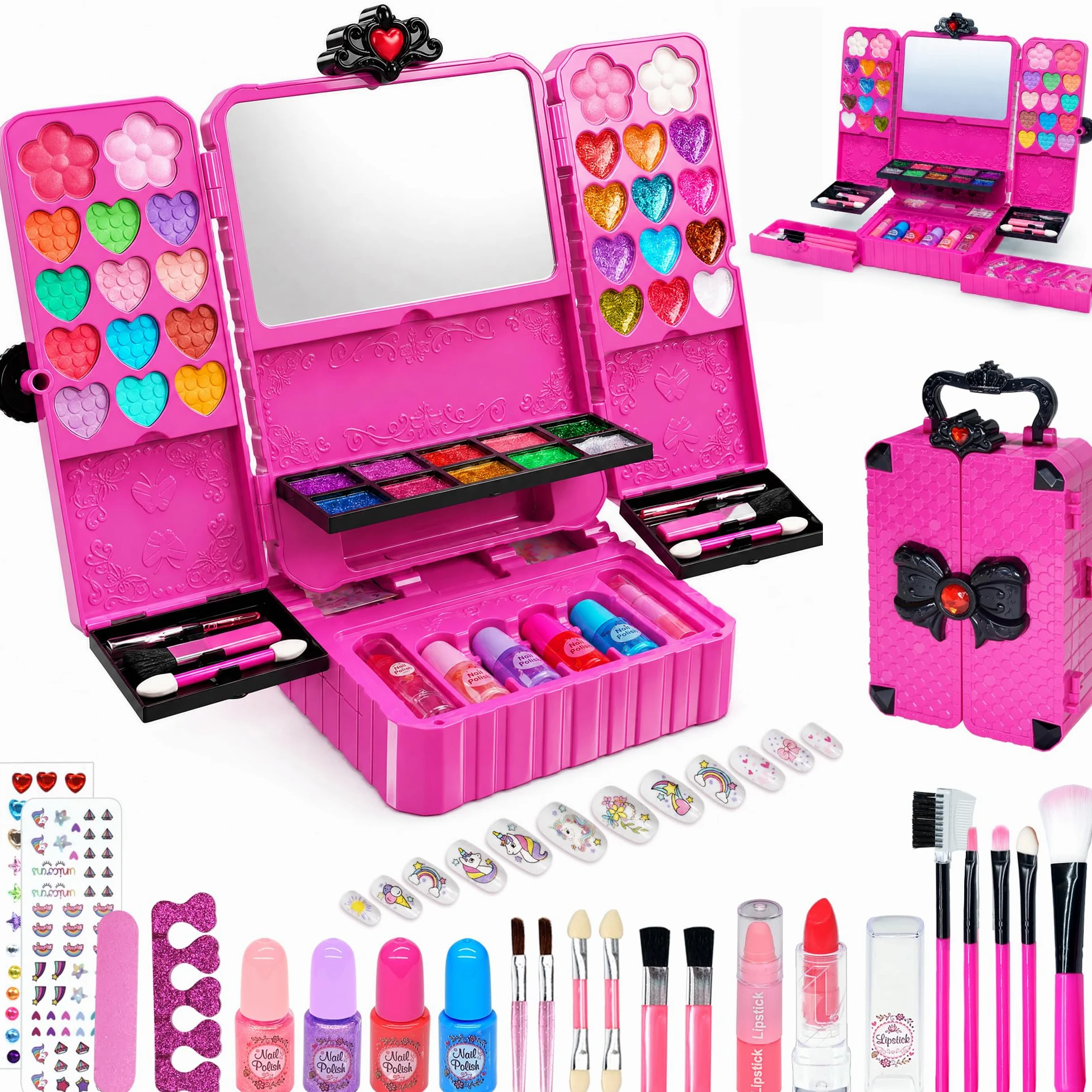 Set per il trucco per bambini, set di stencil e accessori, lavabile, ideale per carnevale, Halloween e compleanni dei bambini