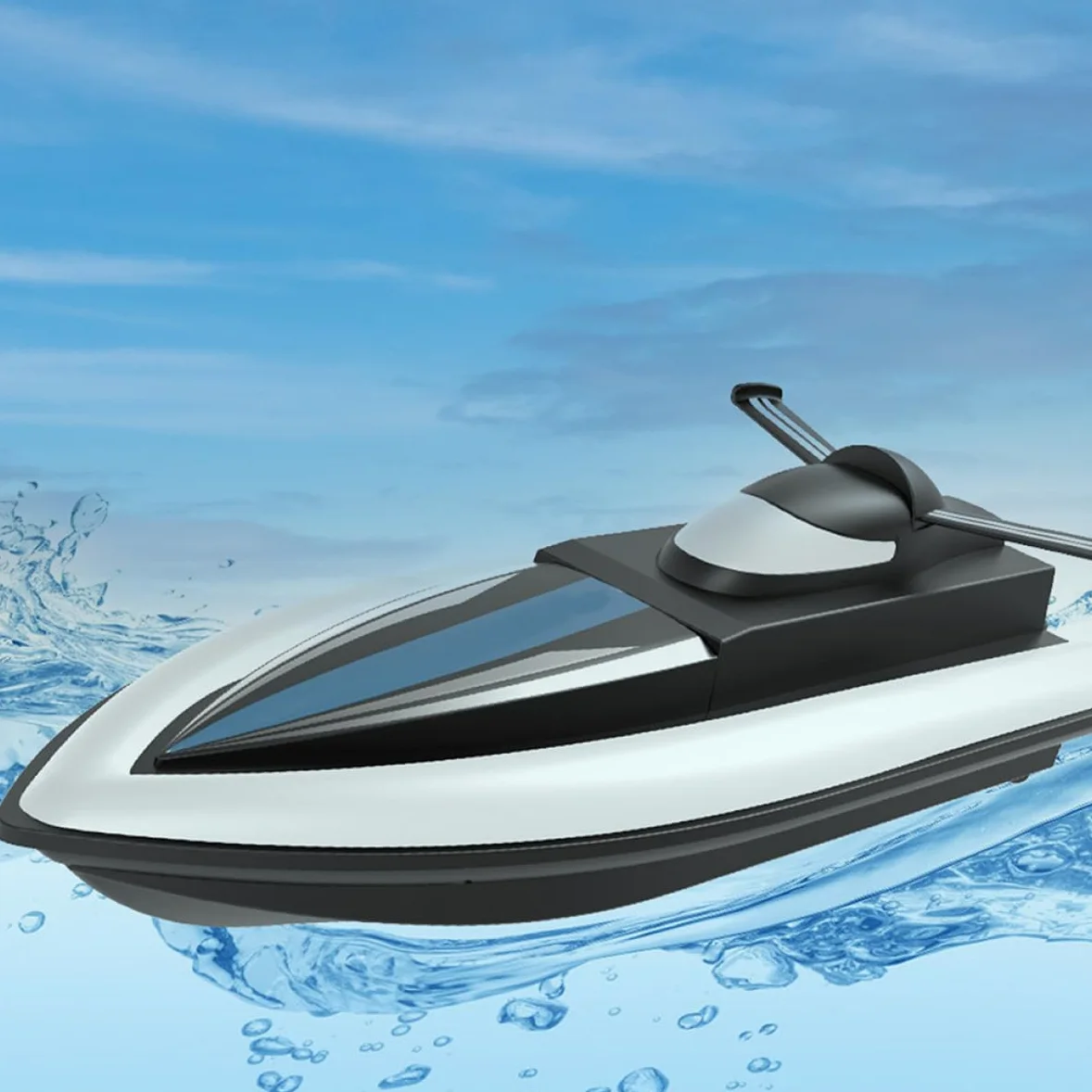 Sosoport Nave Giocattolo Galleggiante Telecomandata Elettrica Doppia Propulsione, lungo Autonomia 1200 Mah, per Piscina e Lago, Materiale Plastica e Acciaio Inox