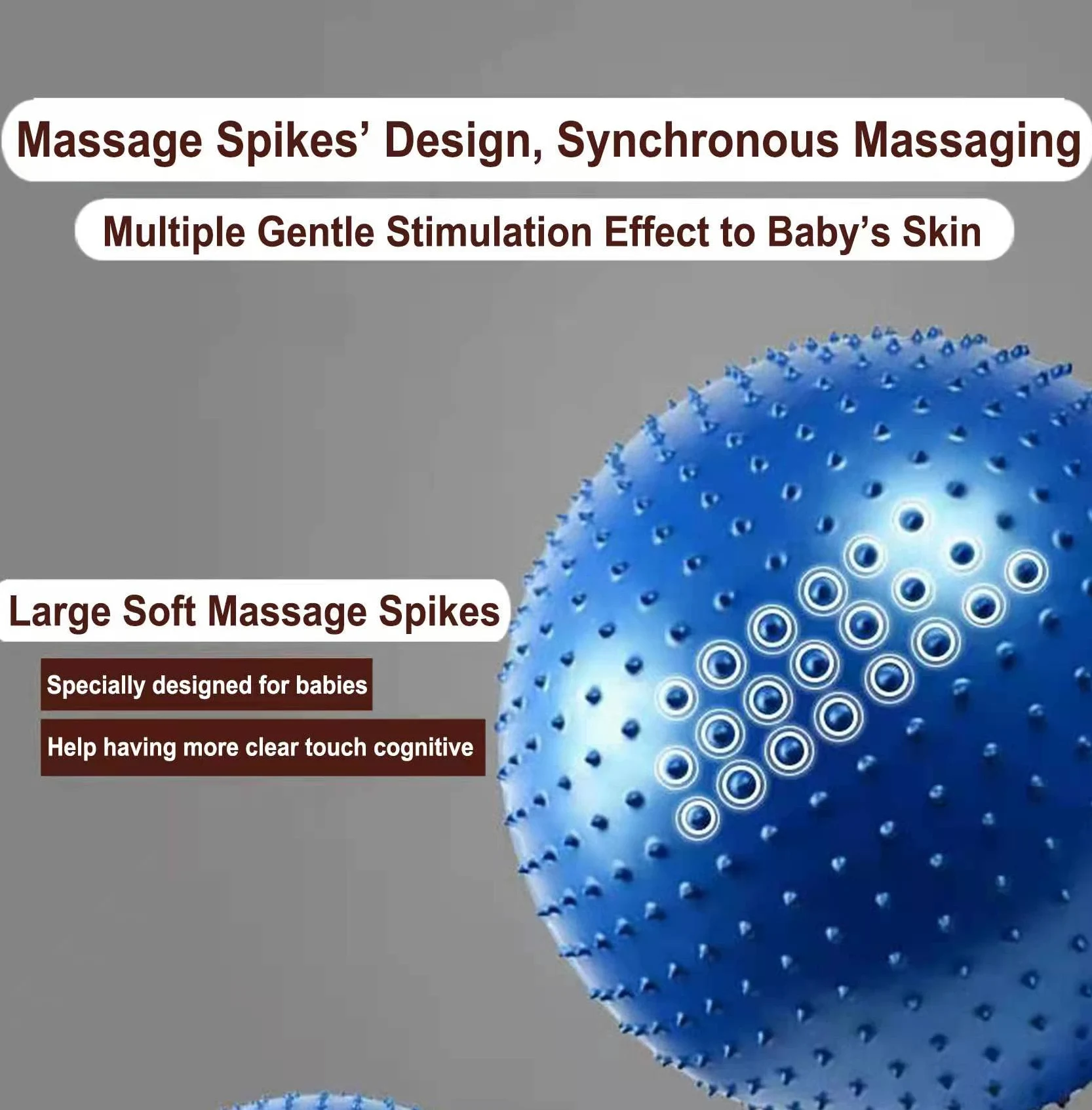 Grande sfera di massaggio sensoriale per i bambini, palline di yoga gonfiabili 85cm, grande palla gonfiabile, palla da esercizio con punte tattili, palle da gioco all'aperto