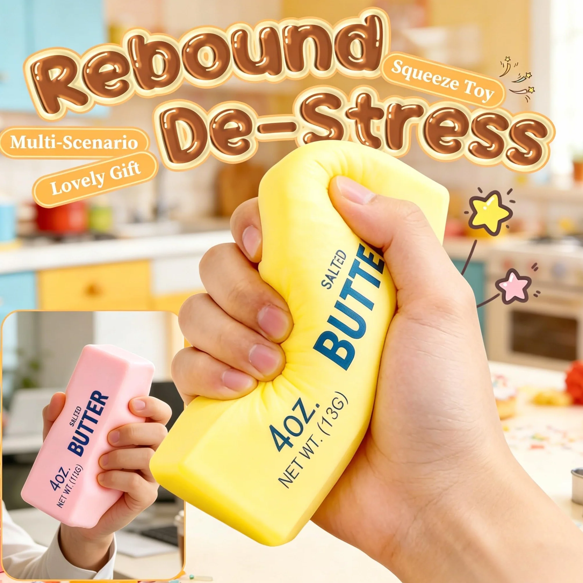 Butter Squishy Giocattolo Antistress in PU a Lenta Crescita per Bambini Adulti