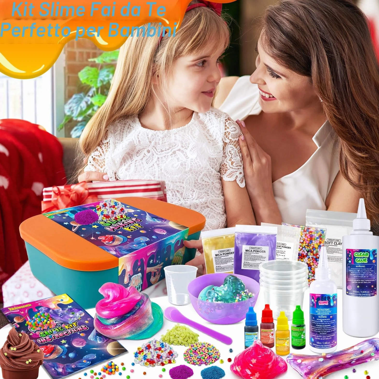 Galaxy DIY Slime Kit per Bambini 6-12, Laboratorio Creativo con Accessori