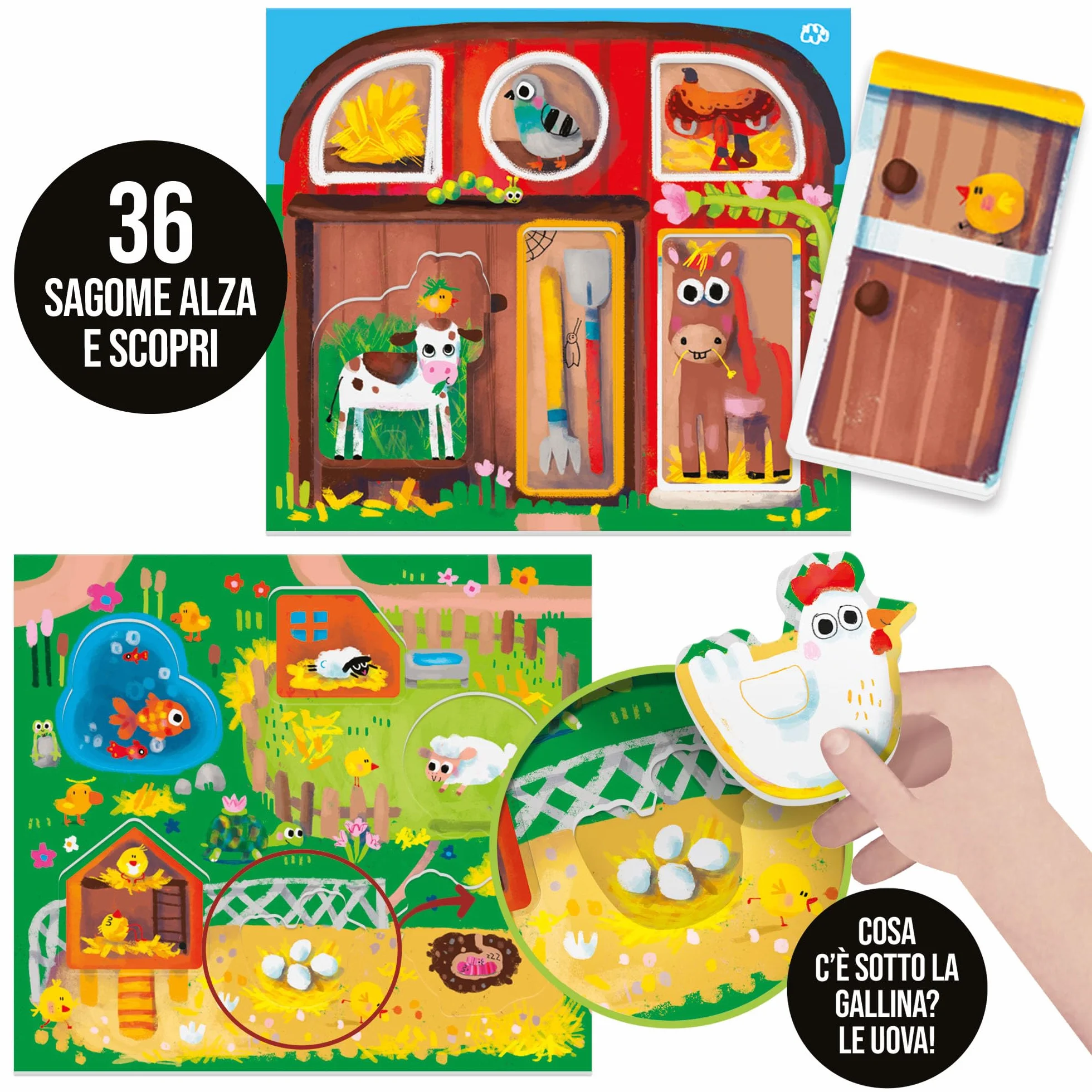 Headu Fattoria Prime Scoperte Montessori La prima fattoria didattica alza, scopri e impara! IT54983 Gioco Educativo Per Bambini 2-4 Anni Made In Italy