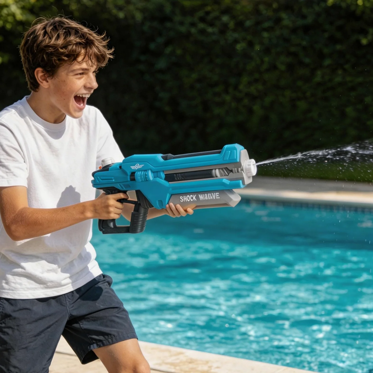 Pistola ad acqua da 1300 cc, grande pistola ad acqua per bambini e adulti, portata 9-12 m, lanciatore ad acqua Super Soaker, pistola a spruzzo d'acqua per estate, spiaggia e piscina, giocattolo