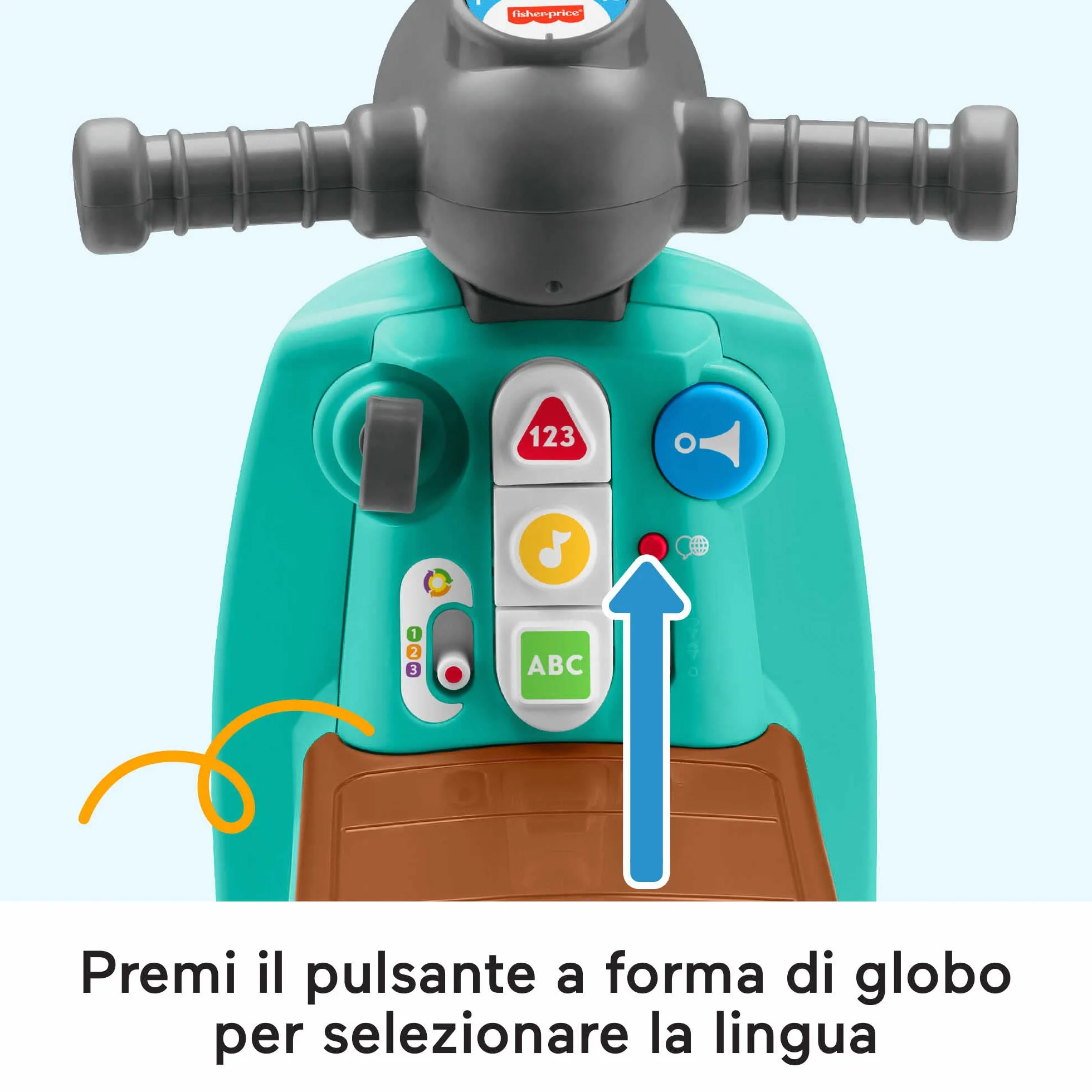 Fisher-Price Ridi & Impara Smart Stages Scooter Giocattolo cavalcabile Primi Passi Multilingue Bambini 12+ Mesi HMV76