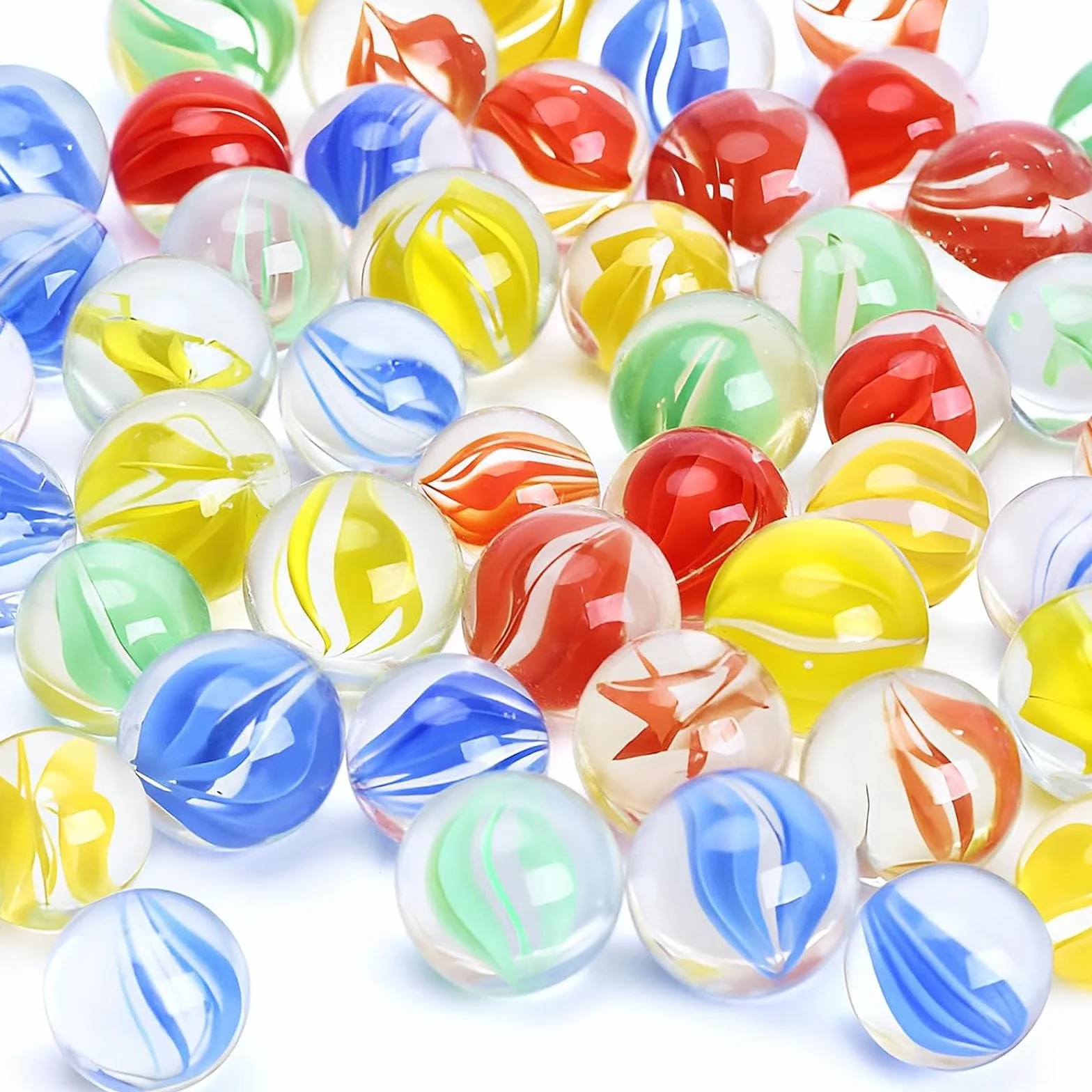 HAKACC 105 biglie di vetro 14 mm colorate per giochi e decorazioni
