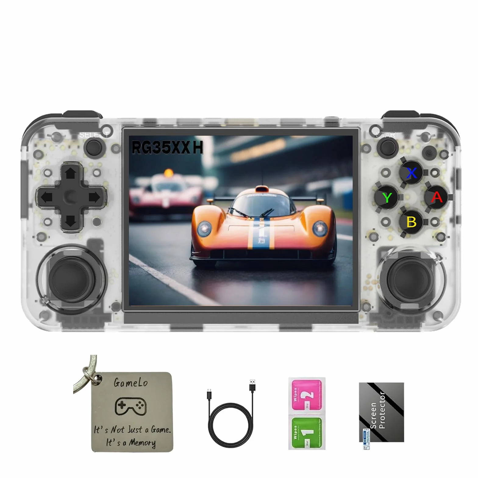 RG35XX H, Anbernic, console di gioco portatile retrò con scheda 64GTF, design a doppio joystick, schermo HD da 3,5 pollici, dura fino a 8 ore di batteria ad alta capacità per una migliore esperienza