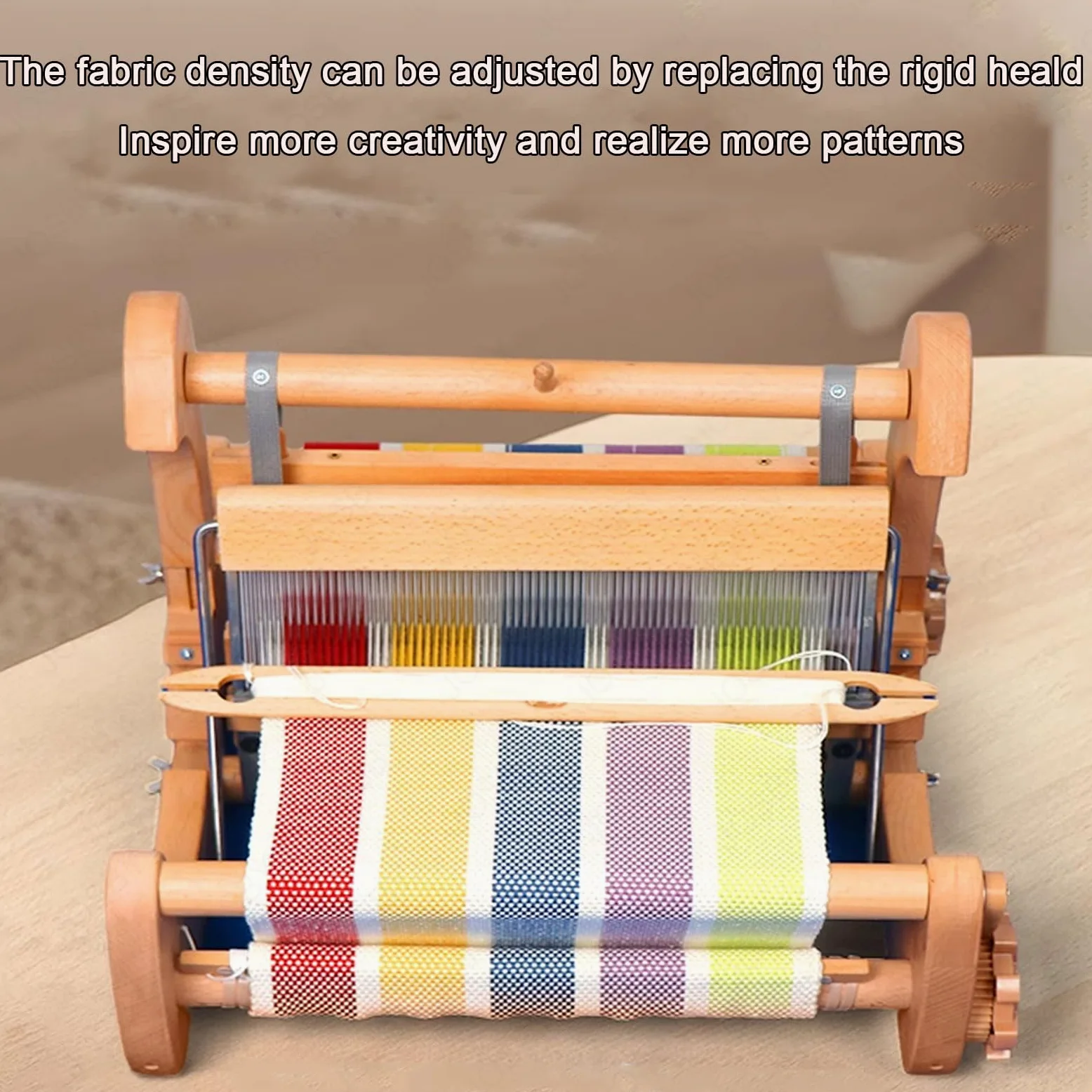 Kit per tessitura in legno per principianti con telaio regolabile e telaio rigido per tessitura artigianale, ideale per adulti e bambini progetti creativi di famiglia
