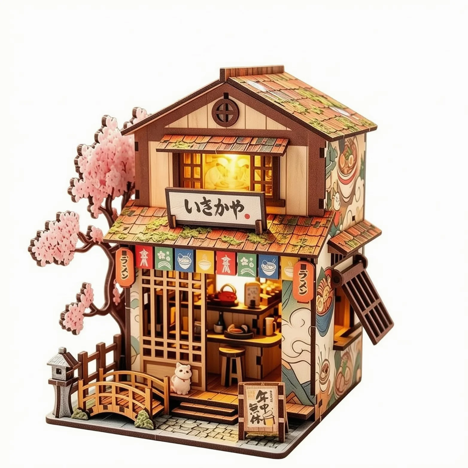 Casa in Miniatura in Legno Comp | Realistico, Casa in Miniatura Fai da Te, per Libreria