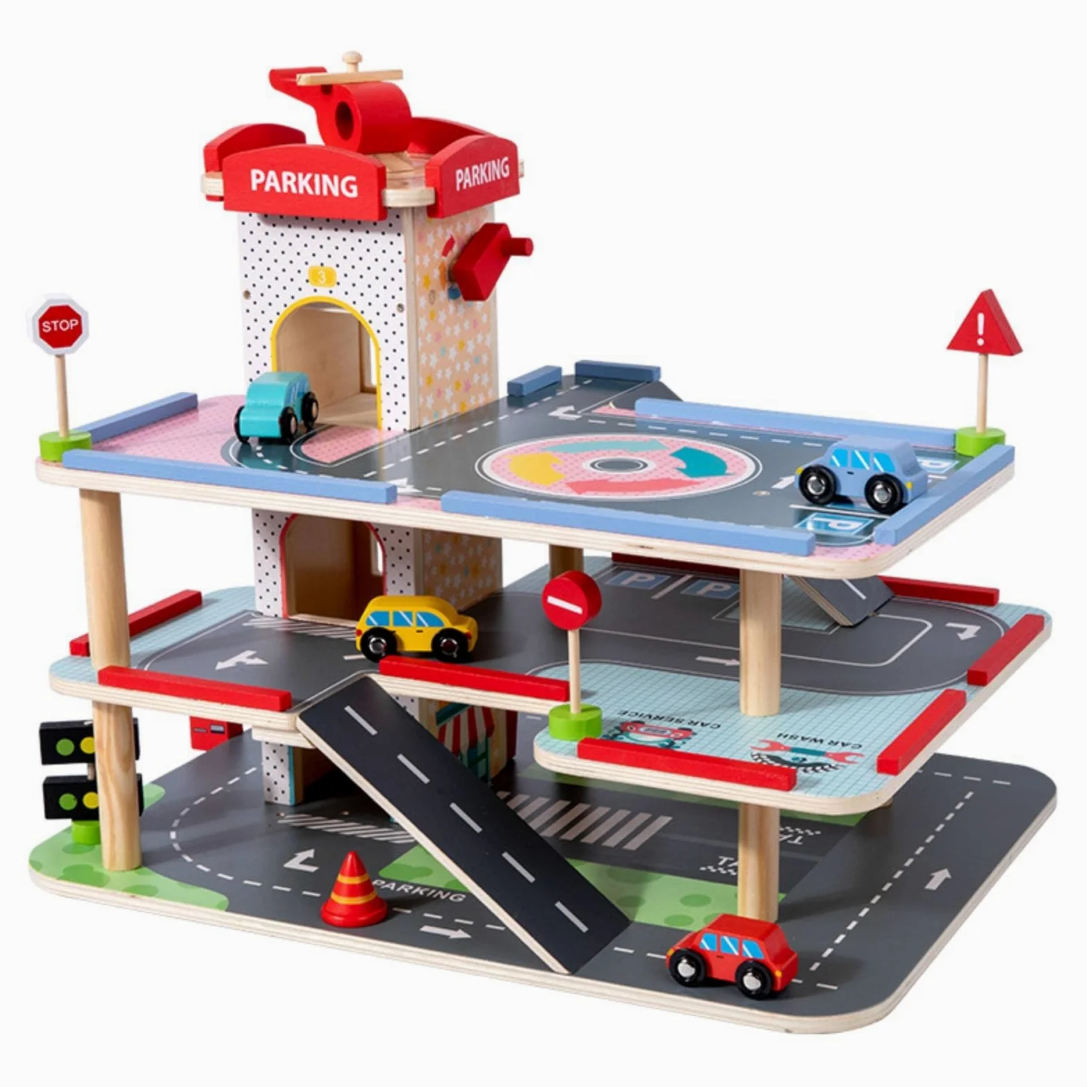 predolo Set da Gioco Parcheggio a 3 Piani Sviluppa l'immaginazione Centro Parcheggio Giocattolo per Bambini, Centro M-parking