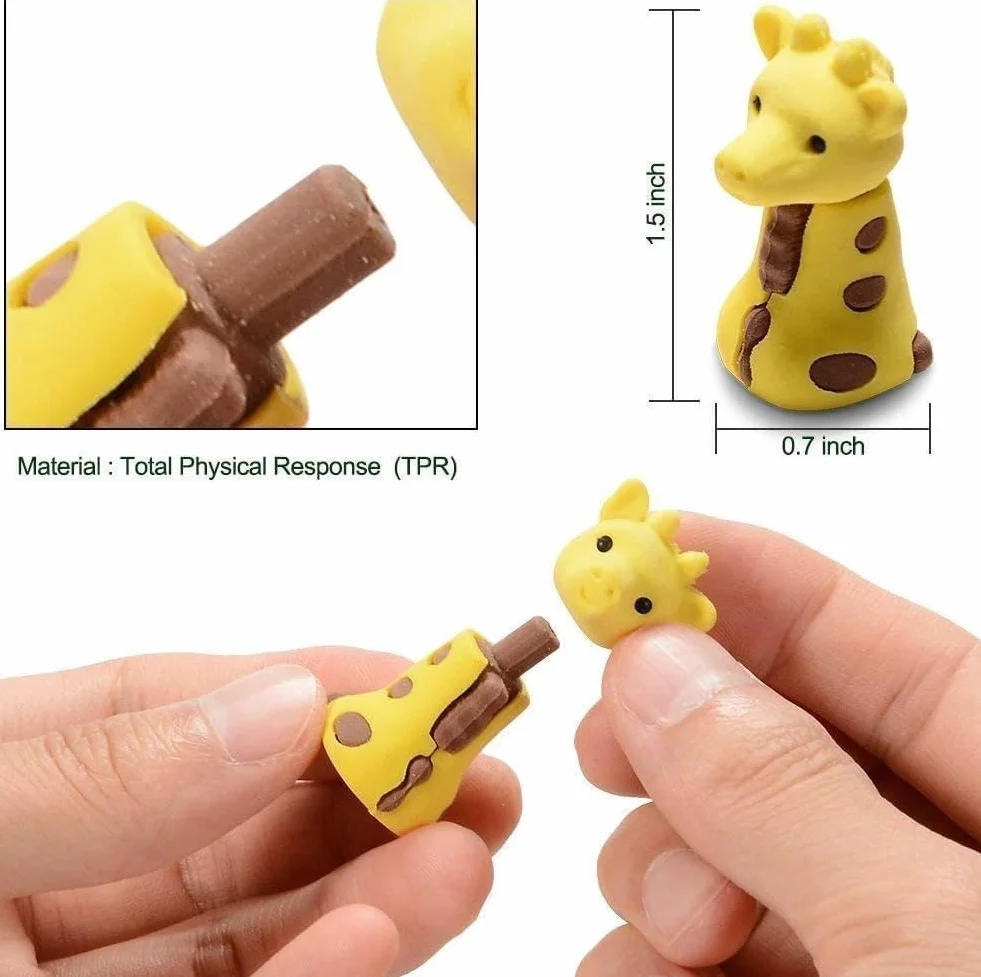 LURICO 36 pz Gomme da Cancellare a Forma di Animali per Scuole, Alunni, cancelleria Scuola Giocattolo Creativa, premi di giochi, carnevali e materiale scolastico