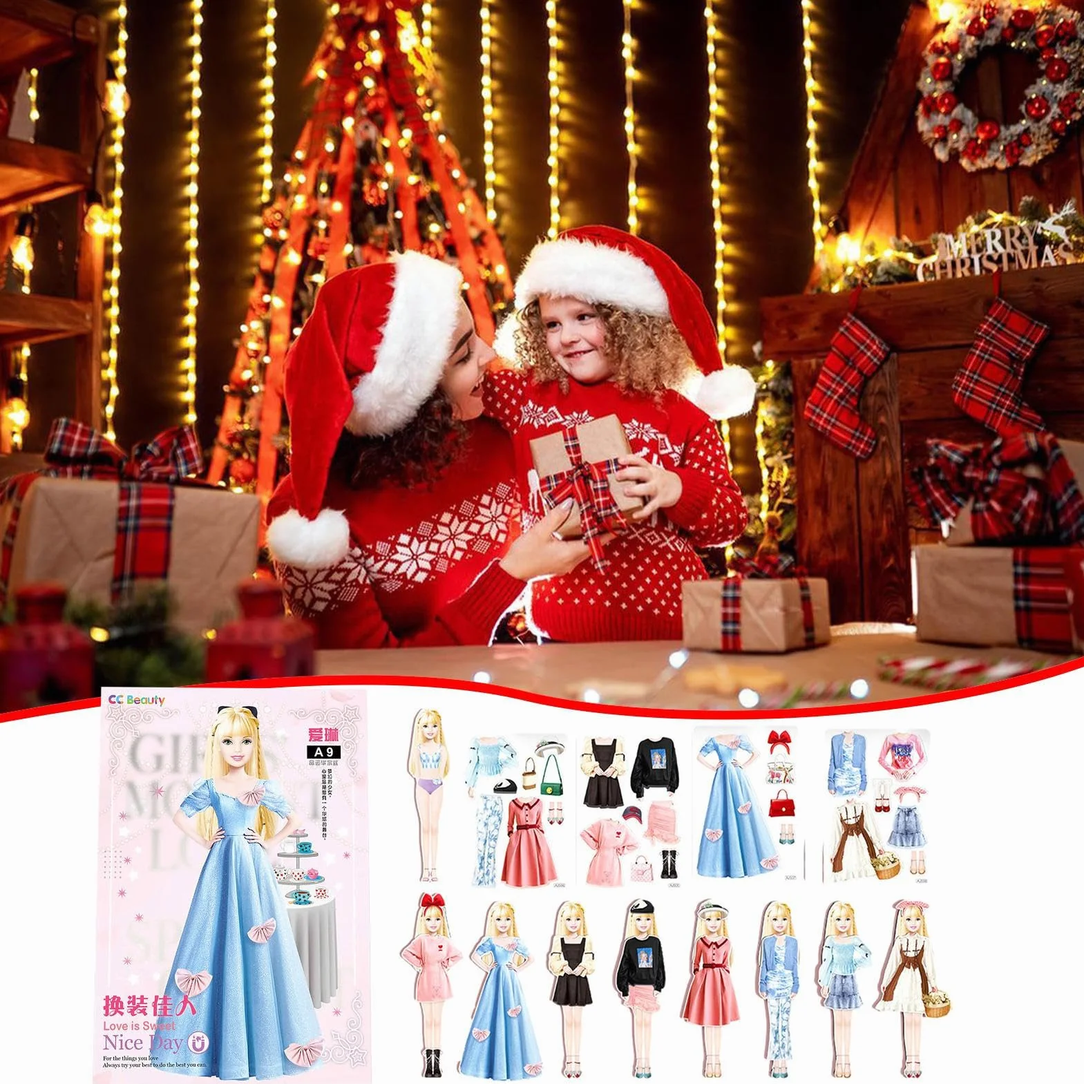 Giochi di vestire magnetici, giochi di vestire magnetici, Gioco di abbinamento di vestiti rilassante e divertente, Puzzle magnetico per la principessa, regalo di Natale di compleanno facile da