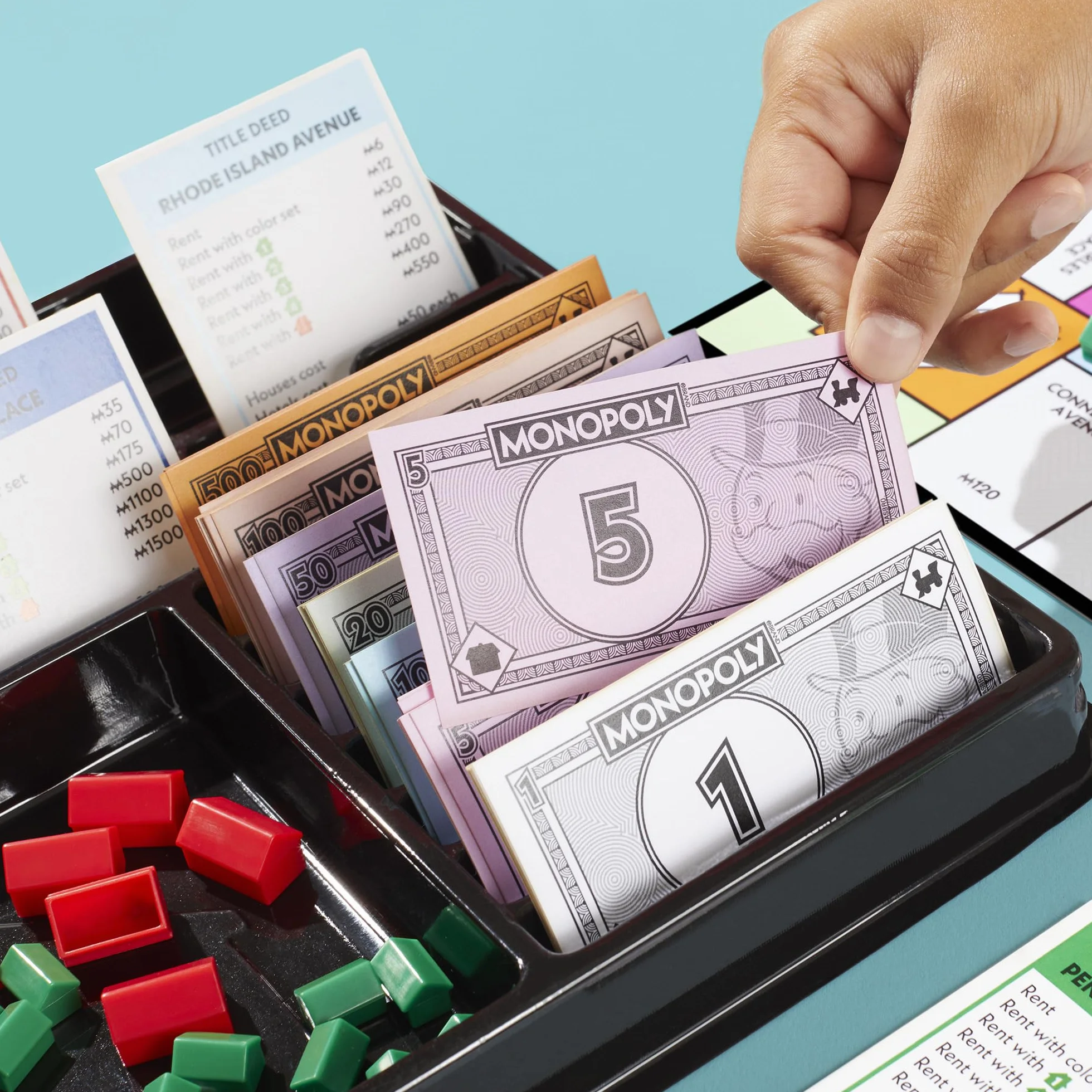 Monopoly Gioco da Tavolo Hasbro per Famiglia 2-6 Giocatori 8+ Anni Italiano Vaschetta Contenitore Pedine Grandi