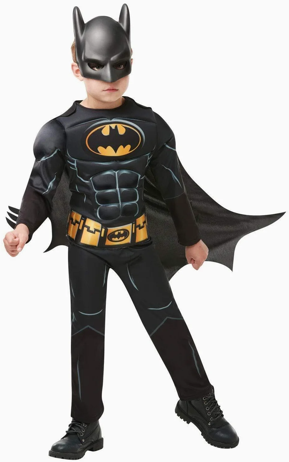 Rubie's Official Batman Black Deluxe Child's Costume, Superhero Fancy Dress