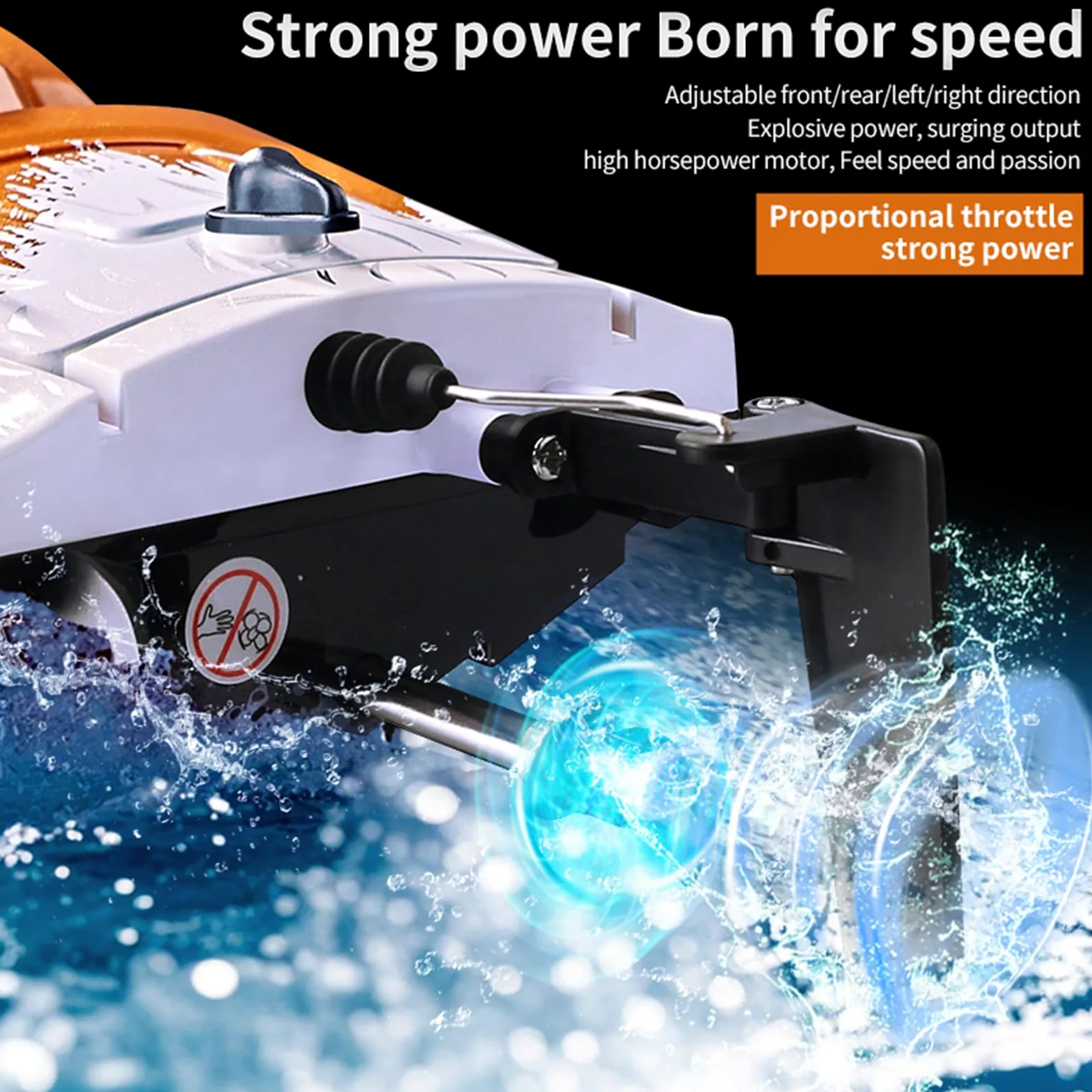 Barca telecomandata, 25 km/h, barche da corsa Speedboat ad alta velocità, barca RC da 2,4 GHz con luci LED, allarme a bassa tensione, ripristino automatico con un clic (marrone)