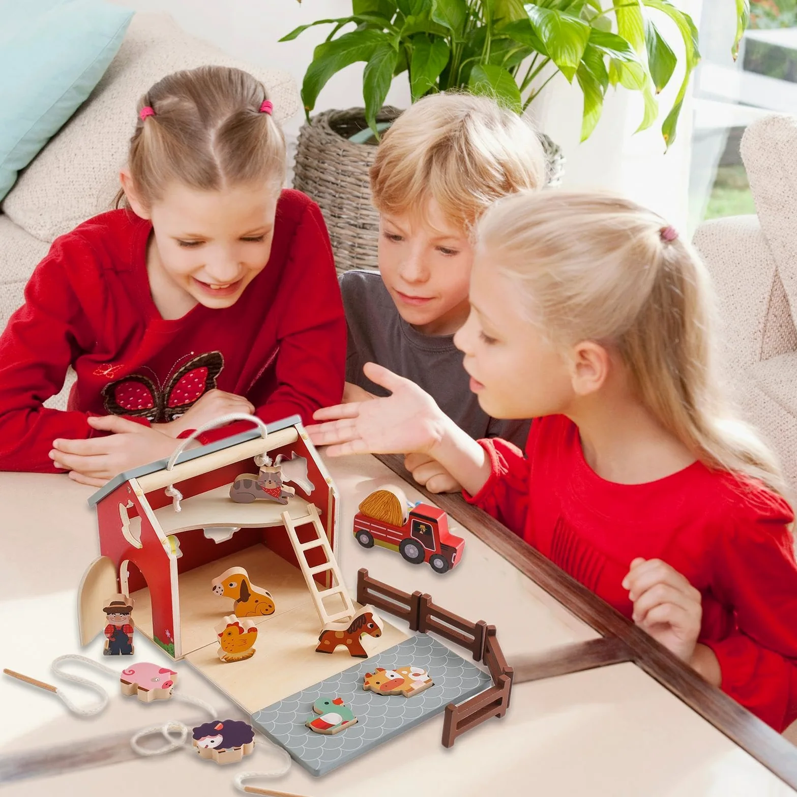 Generico Giochi In Legno Fattoria - Fattoria Incastro Forme | Animali Giocattolo Set | Impilabile Apprendimento Sviluppo Motorio Per Bambini Piccoli Ragazzi Ragazze Regalo Compleann