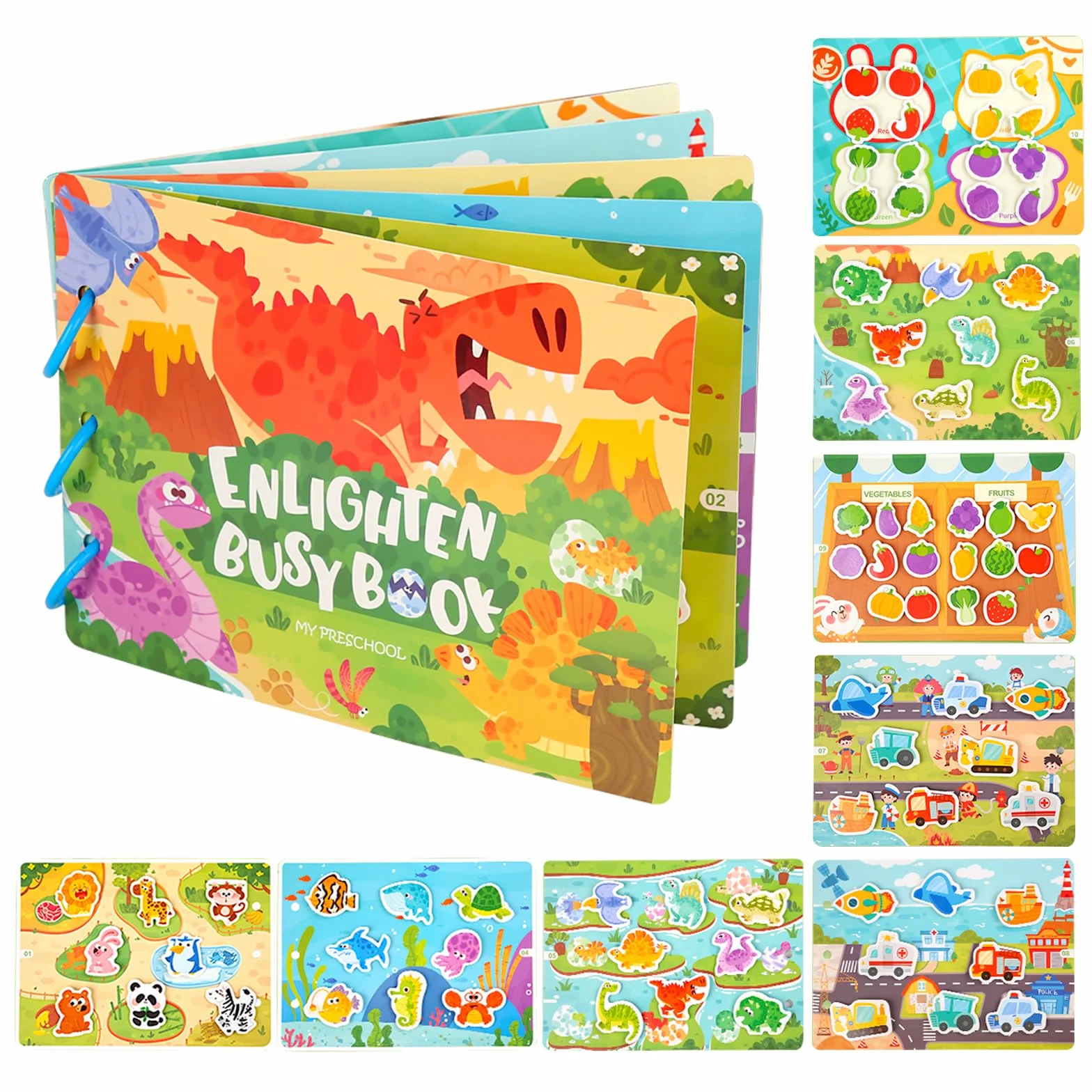 Montessori Giocattolo 1 2 3, Enlighten Busy Book, Giochi da 1 Anno, Giocattoli Educativi da 2 Anni, Busy Board, Quiet Book, Abilità Motorie Fini, Regalo 1 2 3 Bambini Ragazzi Ragazze