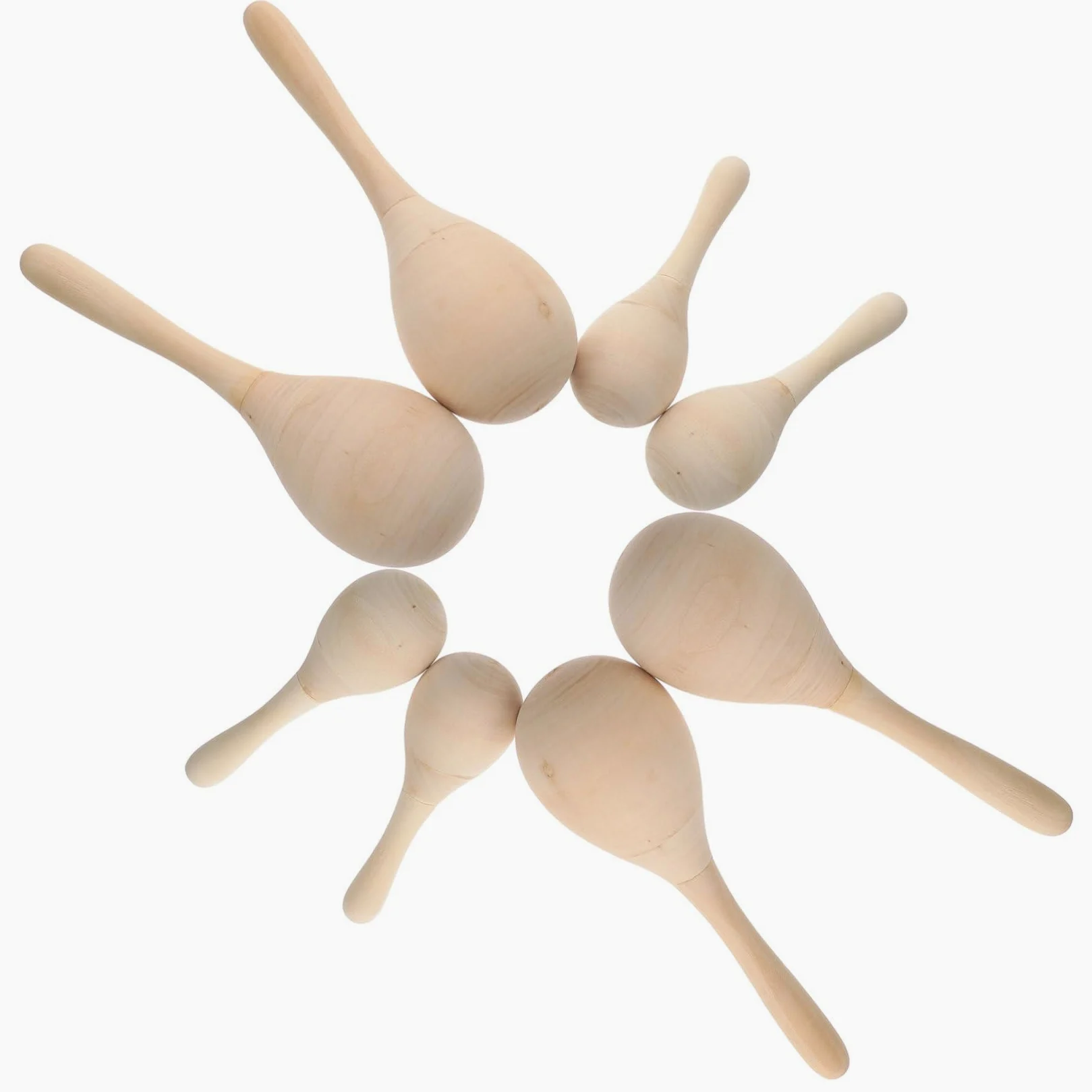 BESPORTBLE Maracas 12 Pezzi in Legno da Colorare per Ragazzo Ragazza Strumento Musicale Creativo per Sviluppo Abilità Manuali e Disegno , per Scuola e Feste