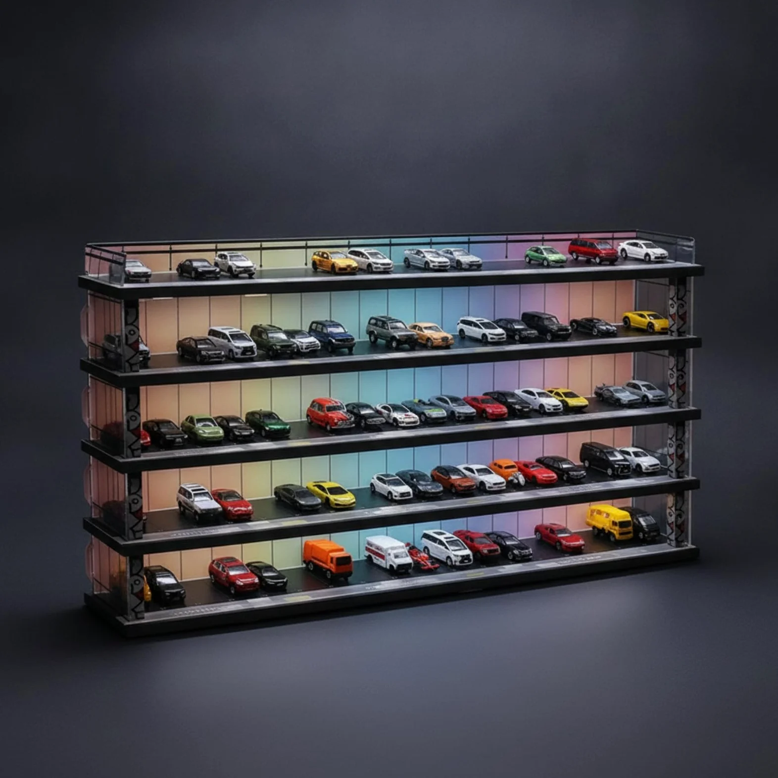 MagiDeal Espositore a Forma di Garage da Tavolo Mensola Trasparente Salvaspazio Porta Modellini di Auto per Stanza dei Giochi