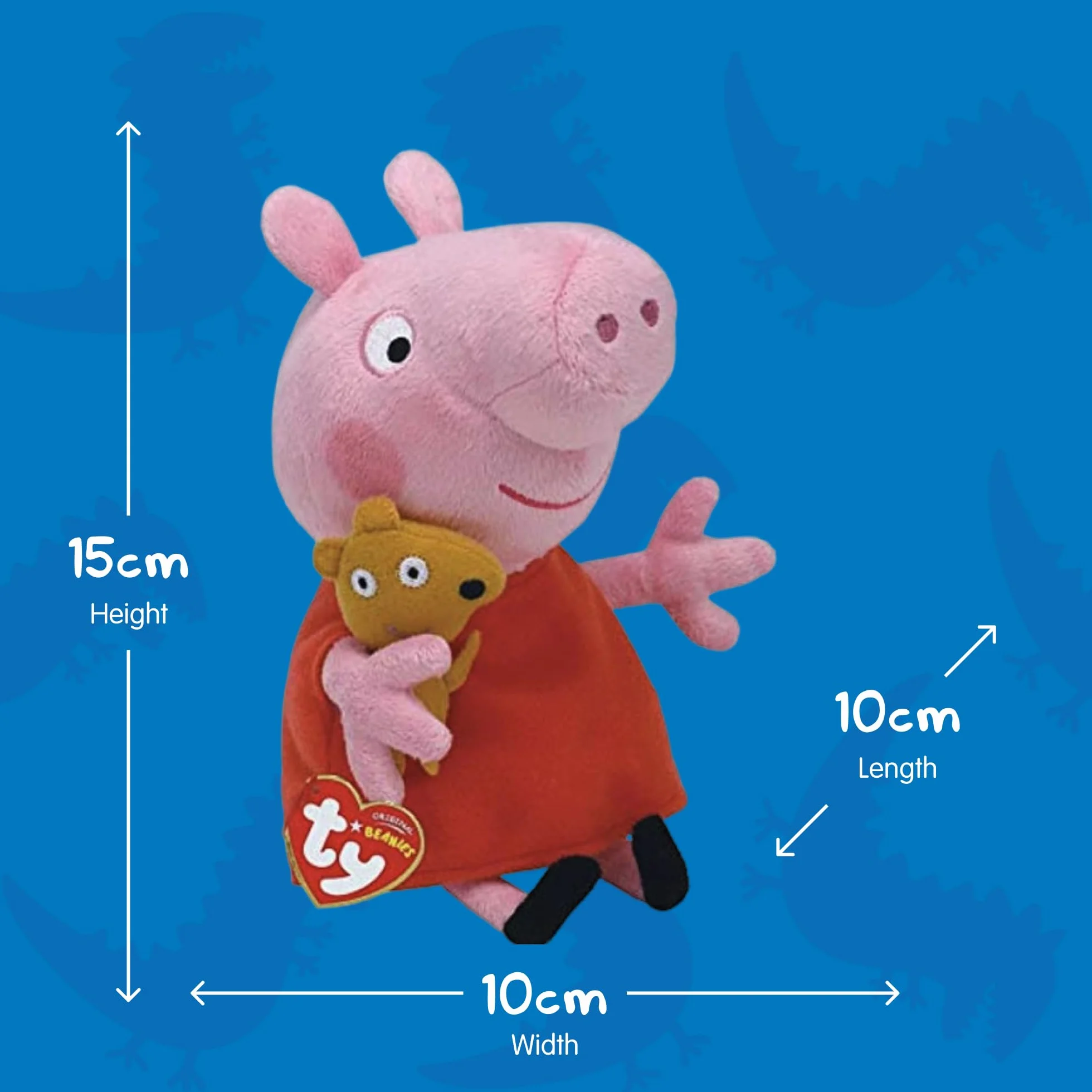 Ty Beanie Babies - Floppy, Collezione Peppa Pig, Peppa Pig, Morbido Peluche da Collezionare, Idea Regalo per Grandi e Piccini - 20 cm - T46128