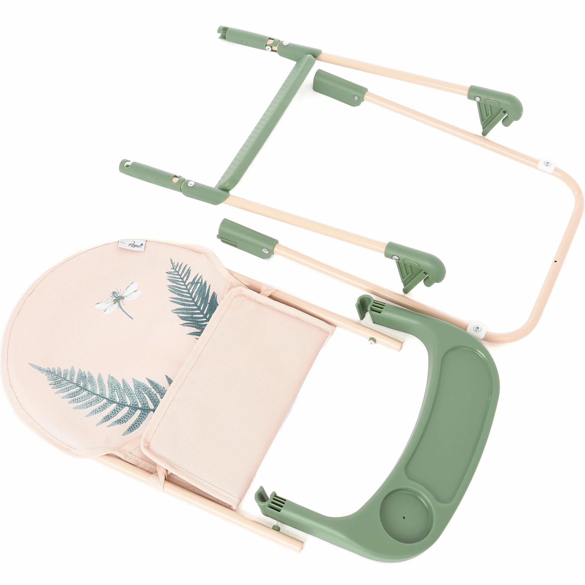 Roma RHS - Seggiolone per bambole, felce, tessuto riciclato ecologico, collezione Royal Horticultural Society, per bambole fino a 42 cm