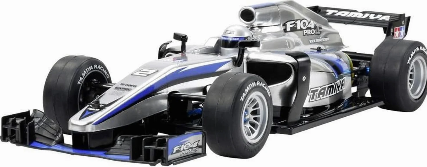 Tamiya 58652 F104 Pro II 1:10 Auto RC Elettrica (2WD) Set 58652-1, Veicolo RC, per Costruzioni, Hobby, Assemblaggio, Carrozzeria, Non Finita (Senza Batteria e Telecomando)