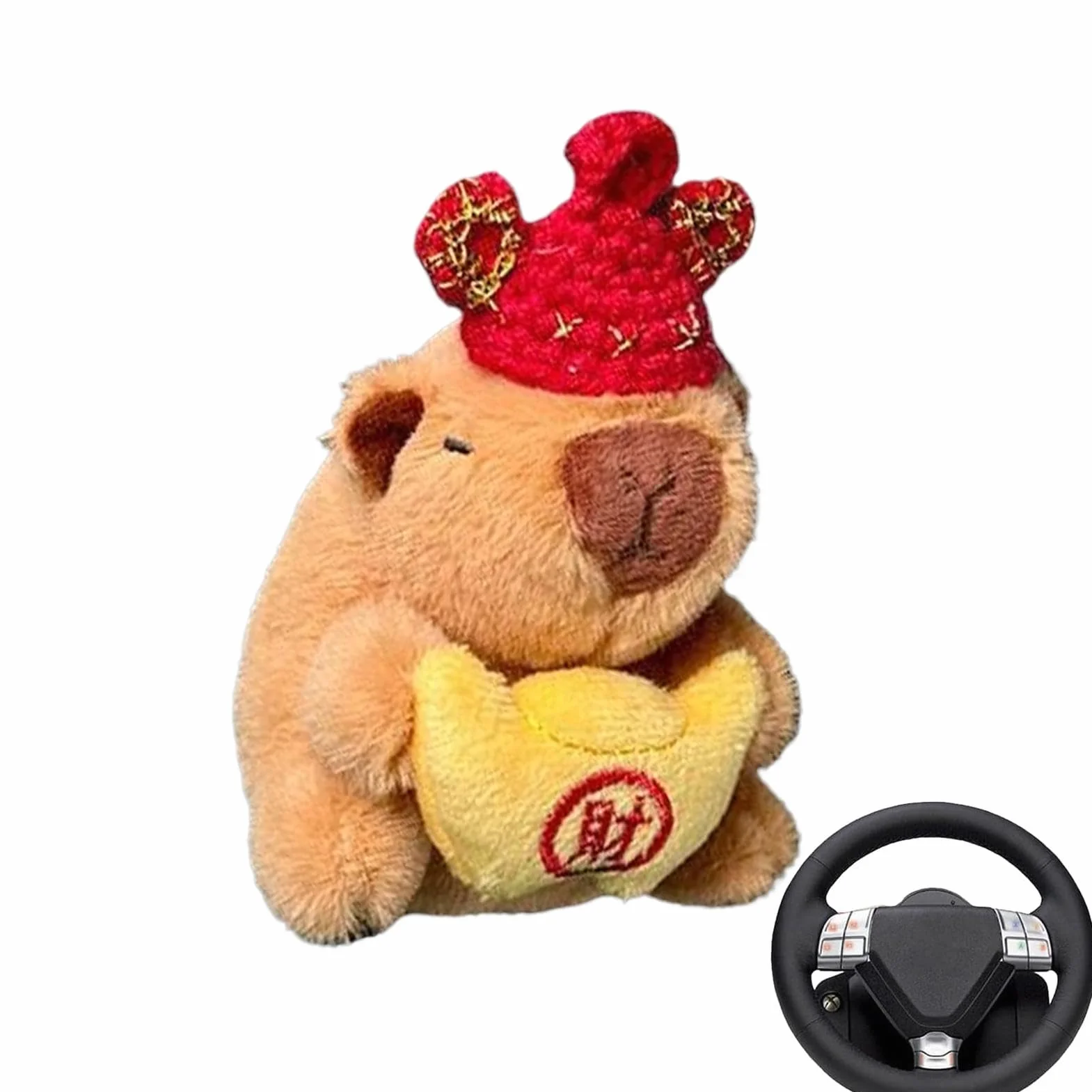 Animale di peluche di capibara, peluche di capibara - Capibara per interni di auto simpatico cartone animato - Peluche animali, divertente bambola di peluche Capibara, decorazioni per cruscotto per am