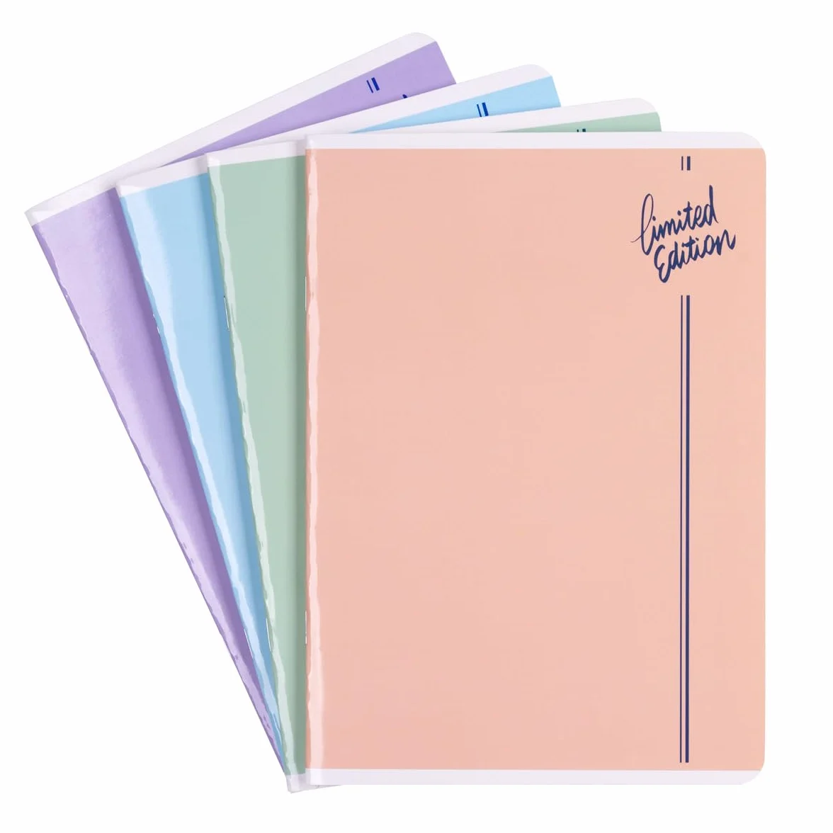 Quaderno scolastico A5 60/60 fogli a quadretti misto confezione 4 pezzi motivi assortiti bordo biglietti bianchi blu