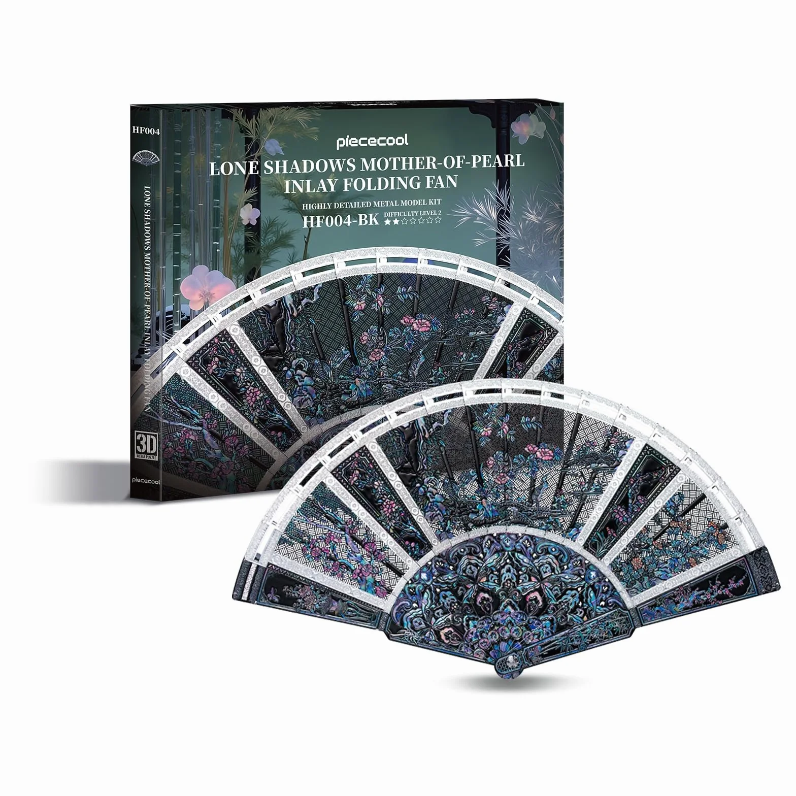 Piececool Metal Puzzle 3D Metallo Ventaglio Pieghevol, Modellini per Acciaio Inossidabile, Modellismo da Costruire Adulti Accessori Accoglienti per la Casa,Blu Navy