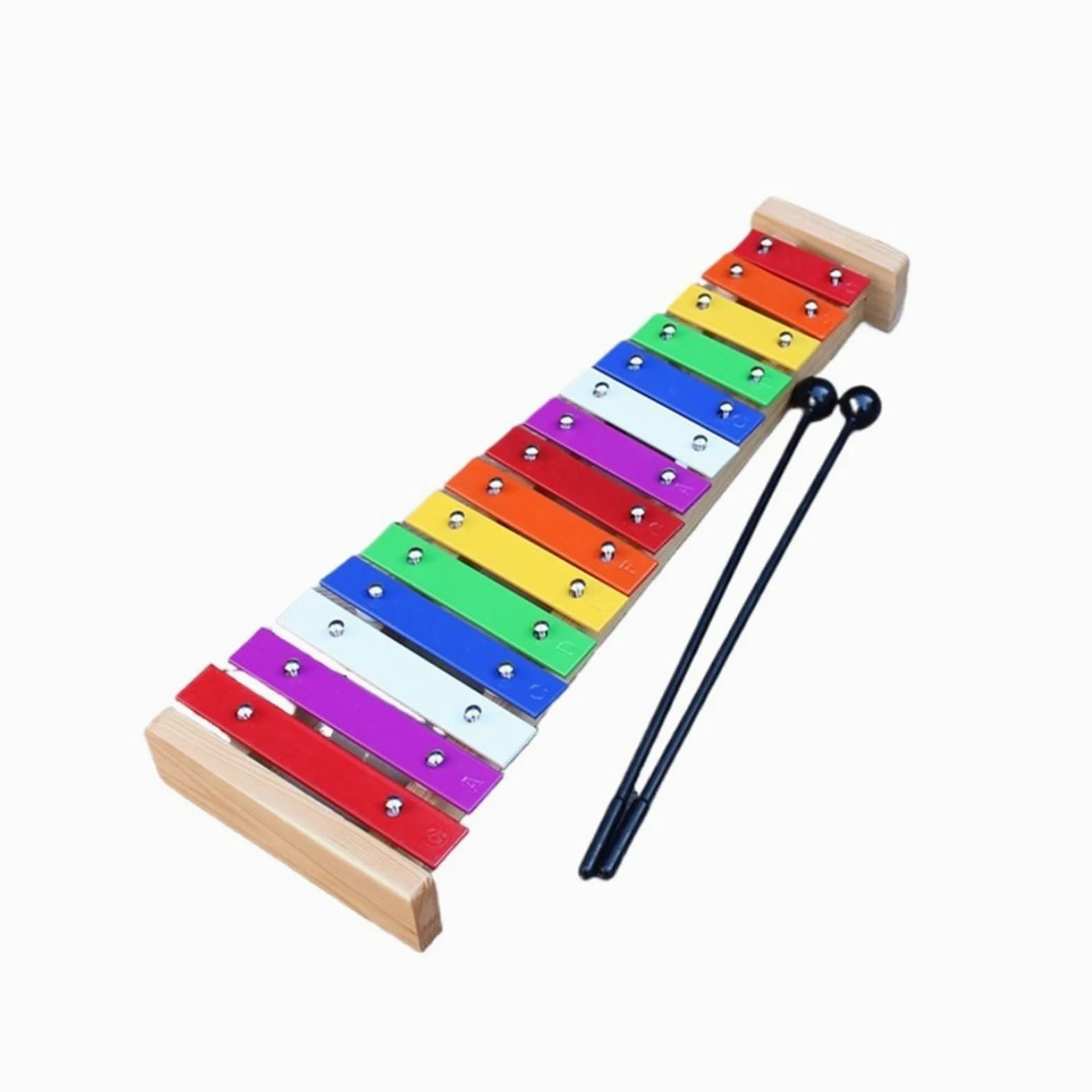 15 Keys Xylophone | Tastiera musicale Strumento musicale in metallo Pianoforte in legno