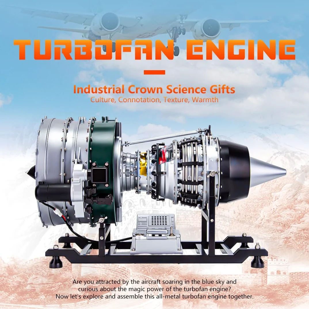 Kit motore a combustione interna 1/10, doppio rotore, assiale, turbofan, modellino aereo, motore per aeromobili, 1000 pezzi, regalo fai da te per Natale 2024