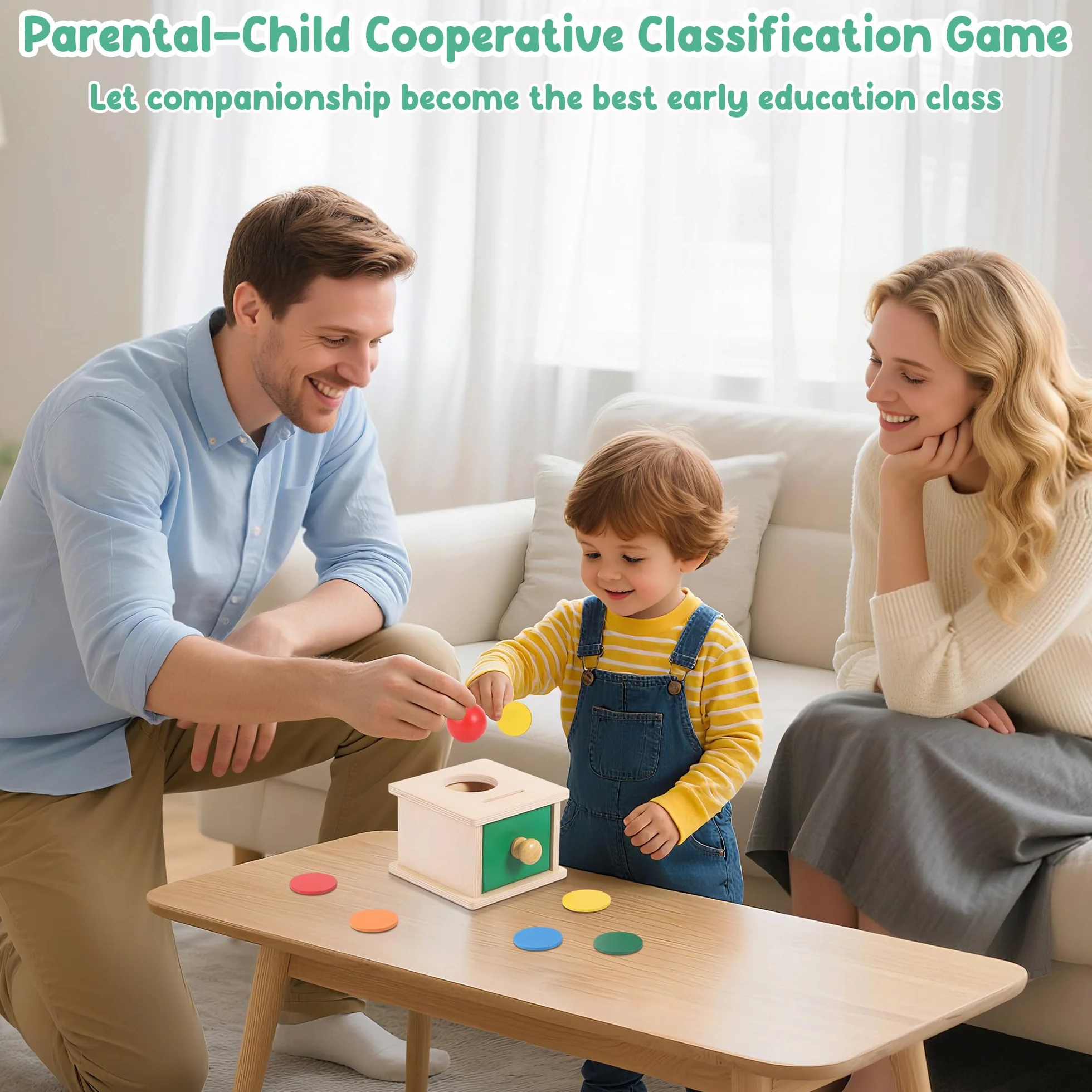 Starvortex Giocattoli Educativi Montessori per Bambini – Salvadanaio in Legno con Monete, Sorter di Forme e Impilabile Sensoriale, Ragazzi e Ragazze