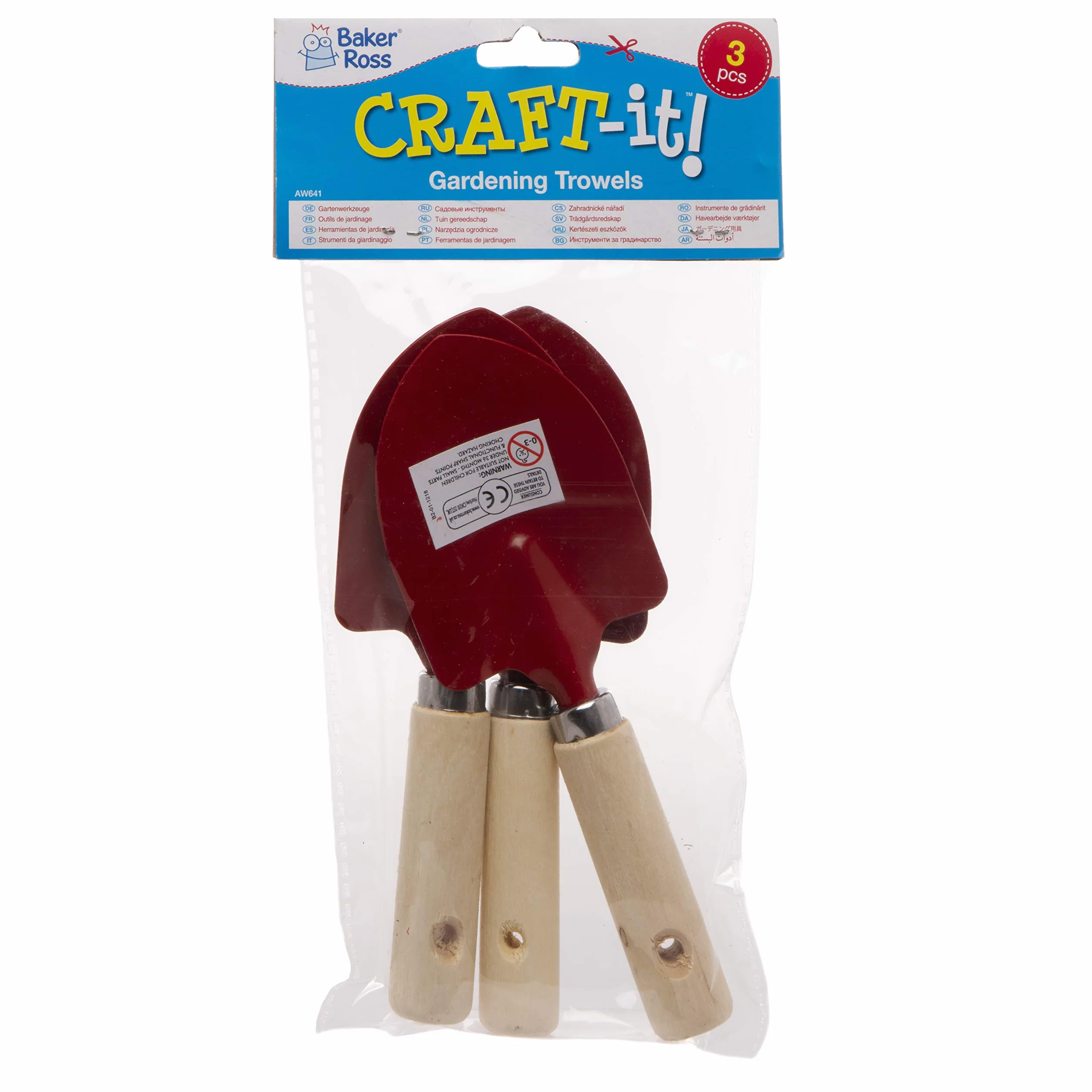 Baker Ross Paletta da giardinaggio (set di 3) - Attrezzi da giardino per bambini, da decorare e regalare