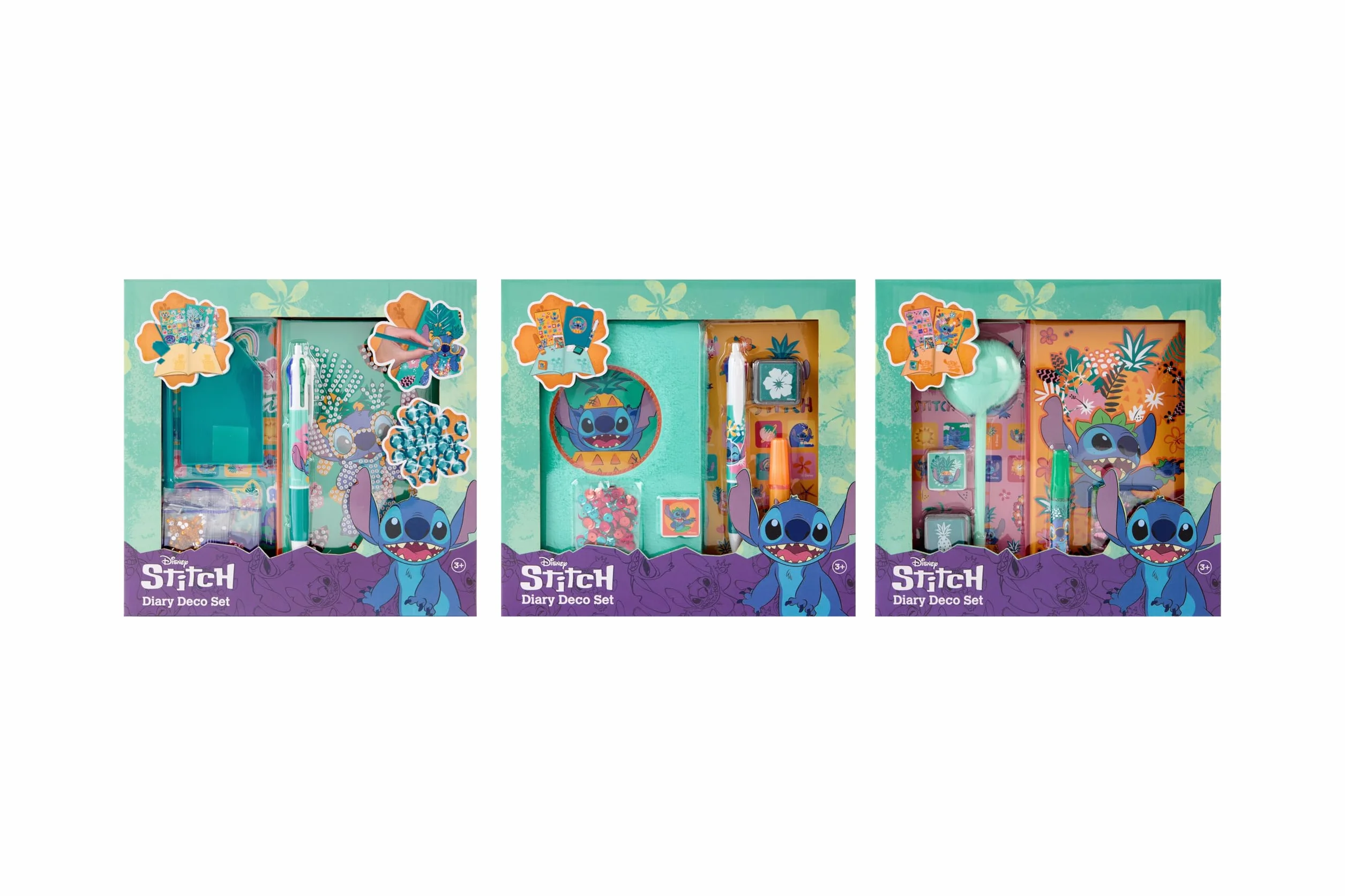Set Diario Stitch per bambini | Kit Diamond Painting per bricolage dai 3 anni | Con adesivi e pietre glitterate | Regalo creativo per ragazze | Kit fai da te con diario, penna, adesivi e diamanti