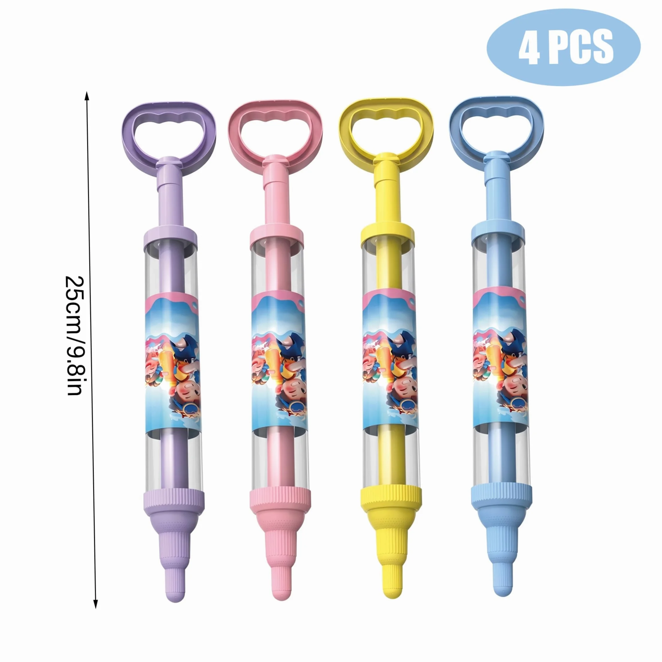 Pistola ad Acqua per Fuochi d'Artificio per Bambini 4 Pezzi Pistola ad Acqua per Fuochi d'Artificio per Bambini Giocattolo con Spruzzi Rotanti a 3 Strati Capacità di 400 ml Giocattolo da Est