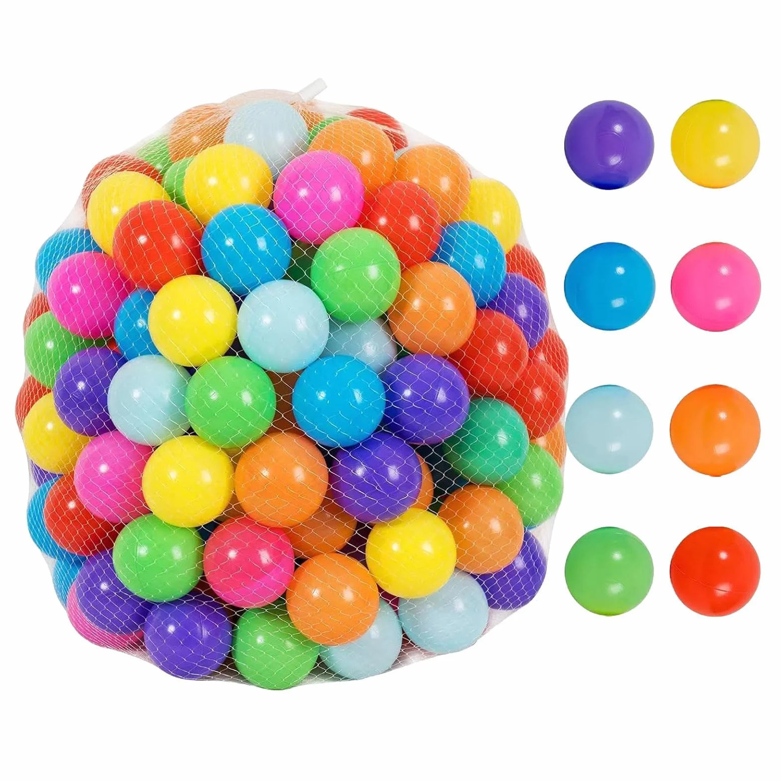 Palline Colorate Piscina Ø 7 Cm Di Diametro, 50 Pezzi Palline Di Plastica Colorata, Per Riempire Piscine Tende, Colori Vivaci Durevoli E Sicuri