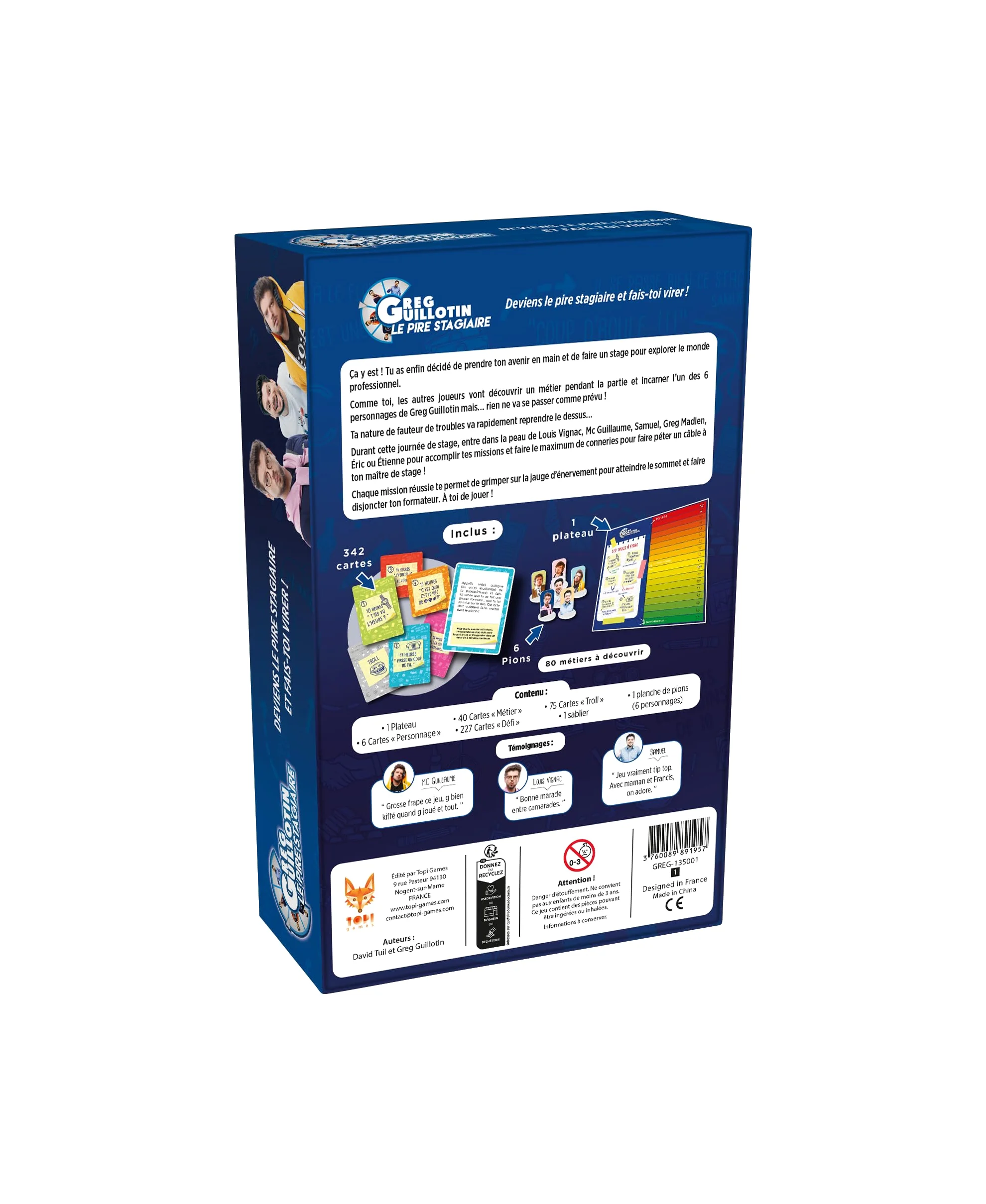 Topi Games | Il peggior tirocinante | Gioco da tavolo per adolescenti creato da Greg Guillotin | 45-60 min | 2-6 giocatori | 342 carte + 6 pedine + 1 vassoio | Gioco tra amici | Idea regalo per